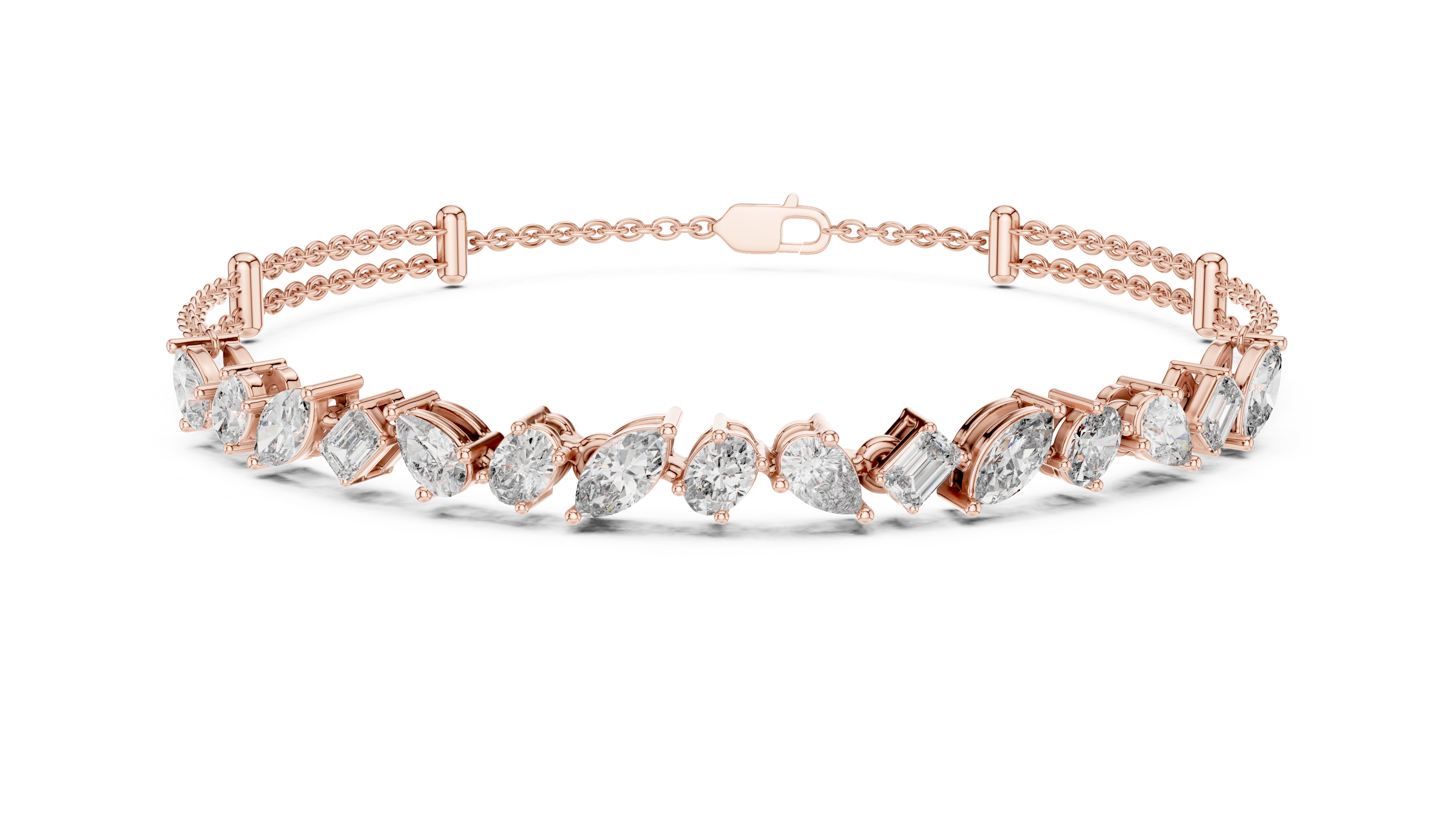 Contemporary Diamond Chain Bracelet | 14K & 18K Gold | IGI Certified Lab-Grown Diamonds