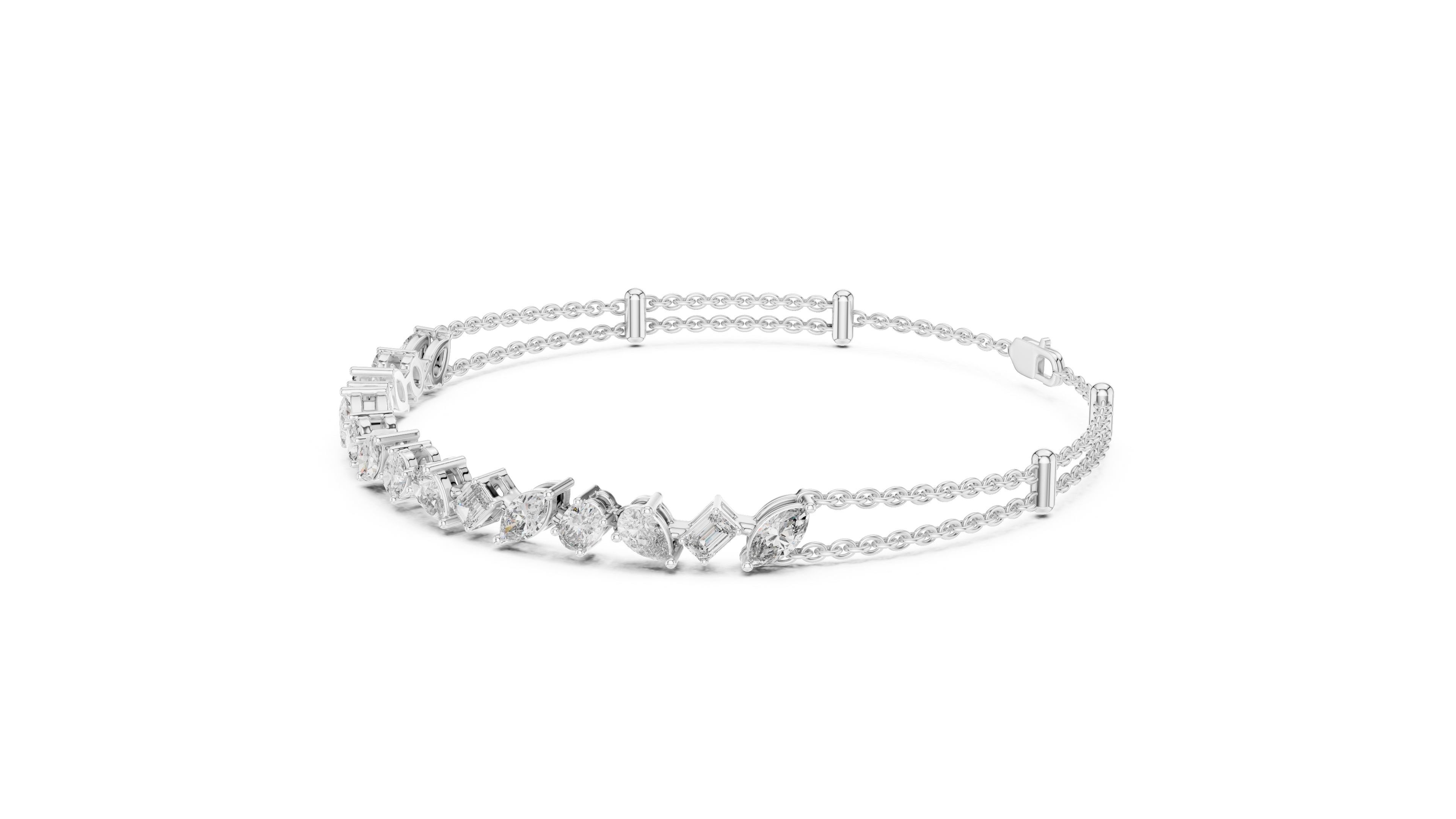 Contemporary Diamond Chain Bracelet | 14K & 18K Gold | IGI Certified Lab-Grown Diamonds