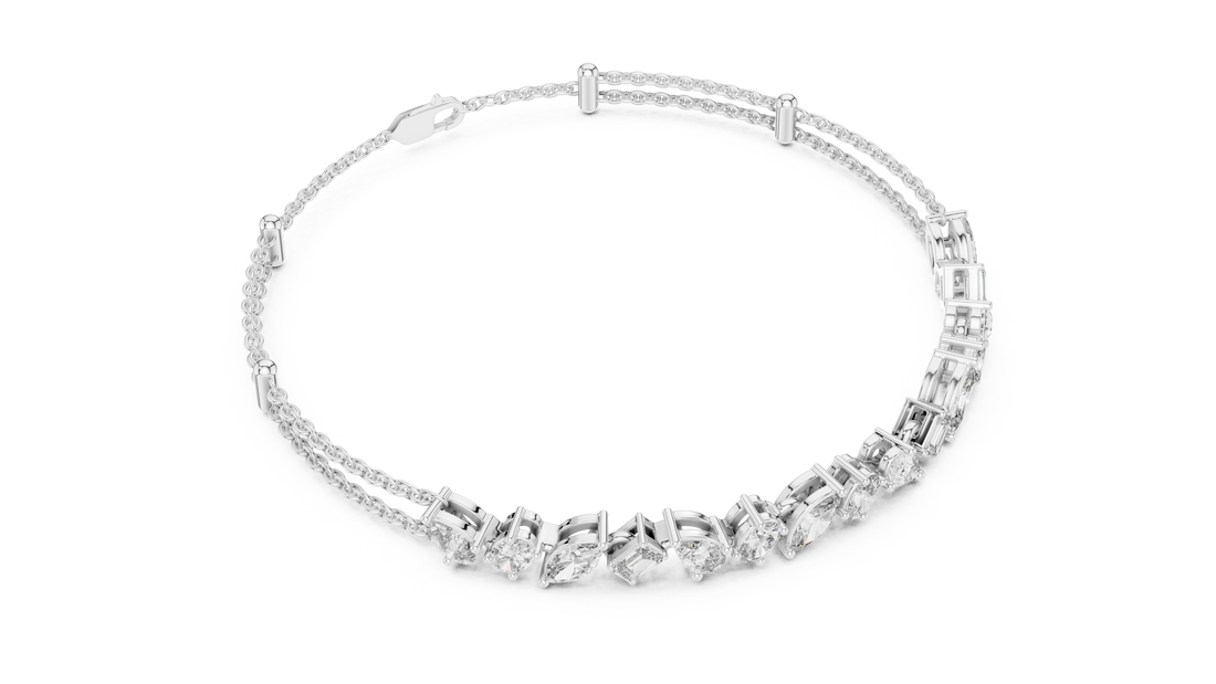 Contemporary Diamond Chain Bracelet | 14K & 18K Gold | IGI Certified Lab-Grown Diamonds