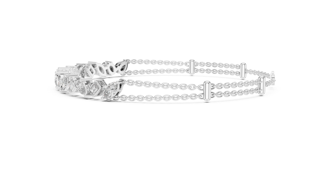 Contemporary Diamond Chain Bracelet | 14K & 18K Gold | IGI Certified Lab-Grown Diamonds