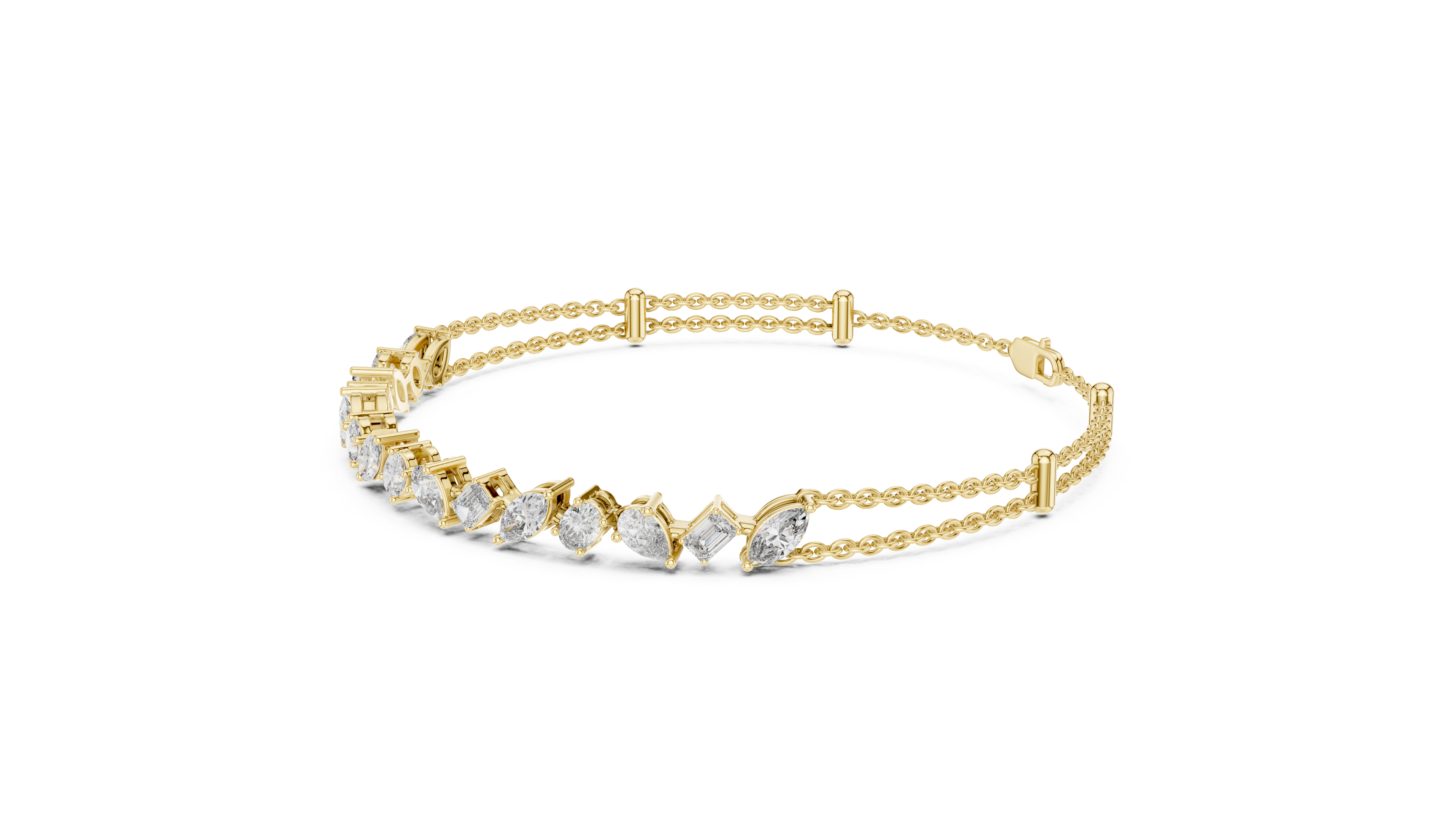 Contemporary Diamond Chain Bracelet | 14K & 18K Gold | IGI Certified Lab-Grown Diamonds