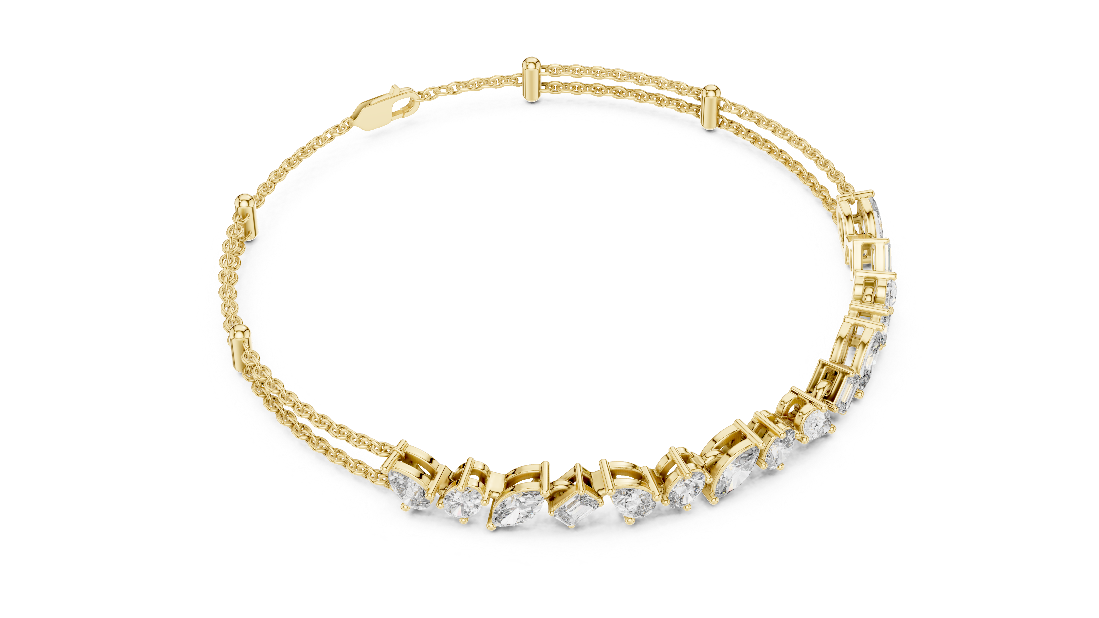 Contemporary Diamond Chain Bracelet | 14K & 18K Gold | IGI Certified Lab-Grown Diamonds