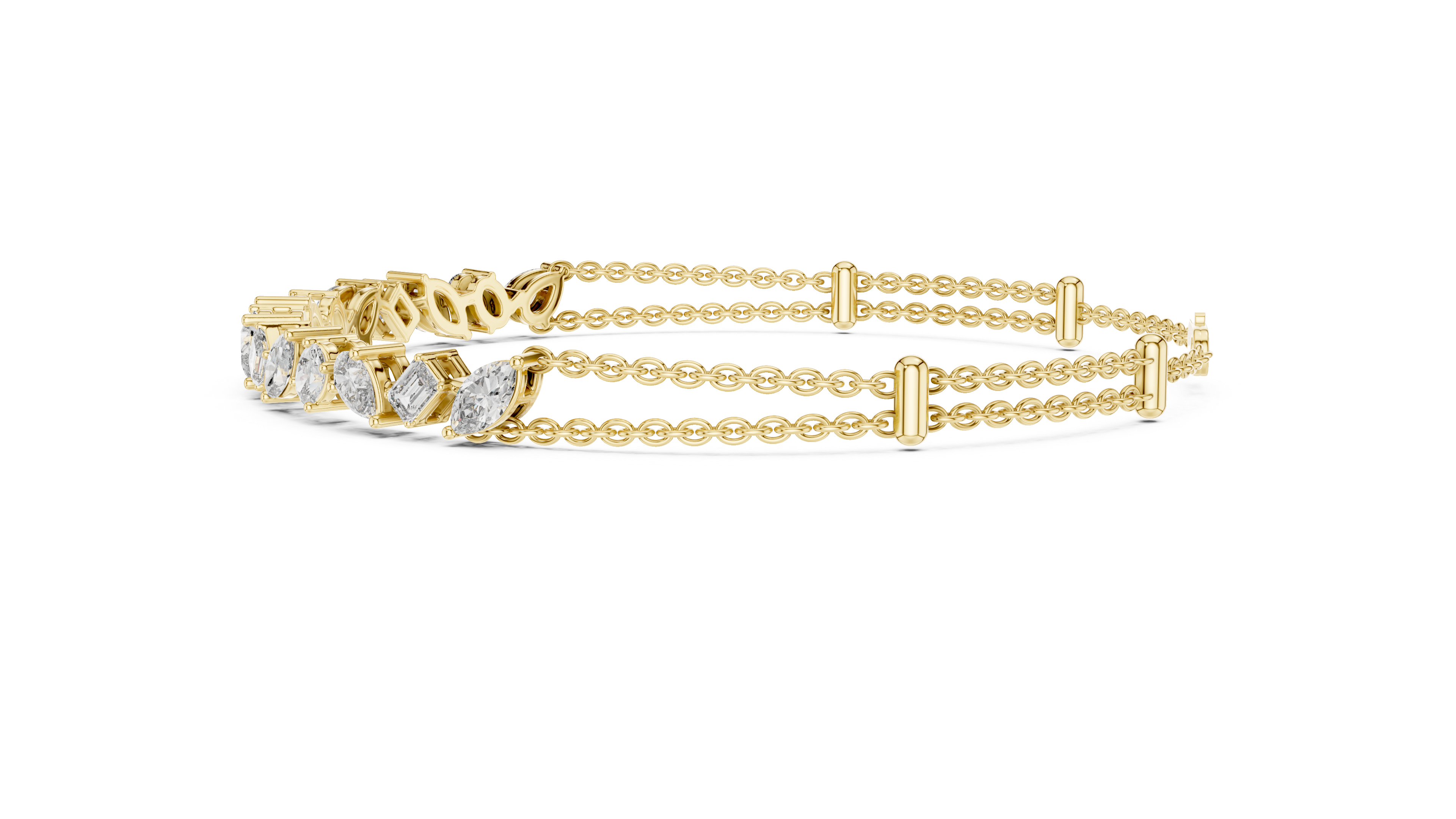 Contemporary Diamond Chain Bracelet | 14K & 18K Gold | IGI Certified Lab-Grown Diamonds