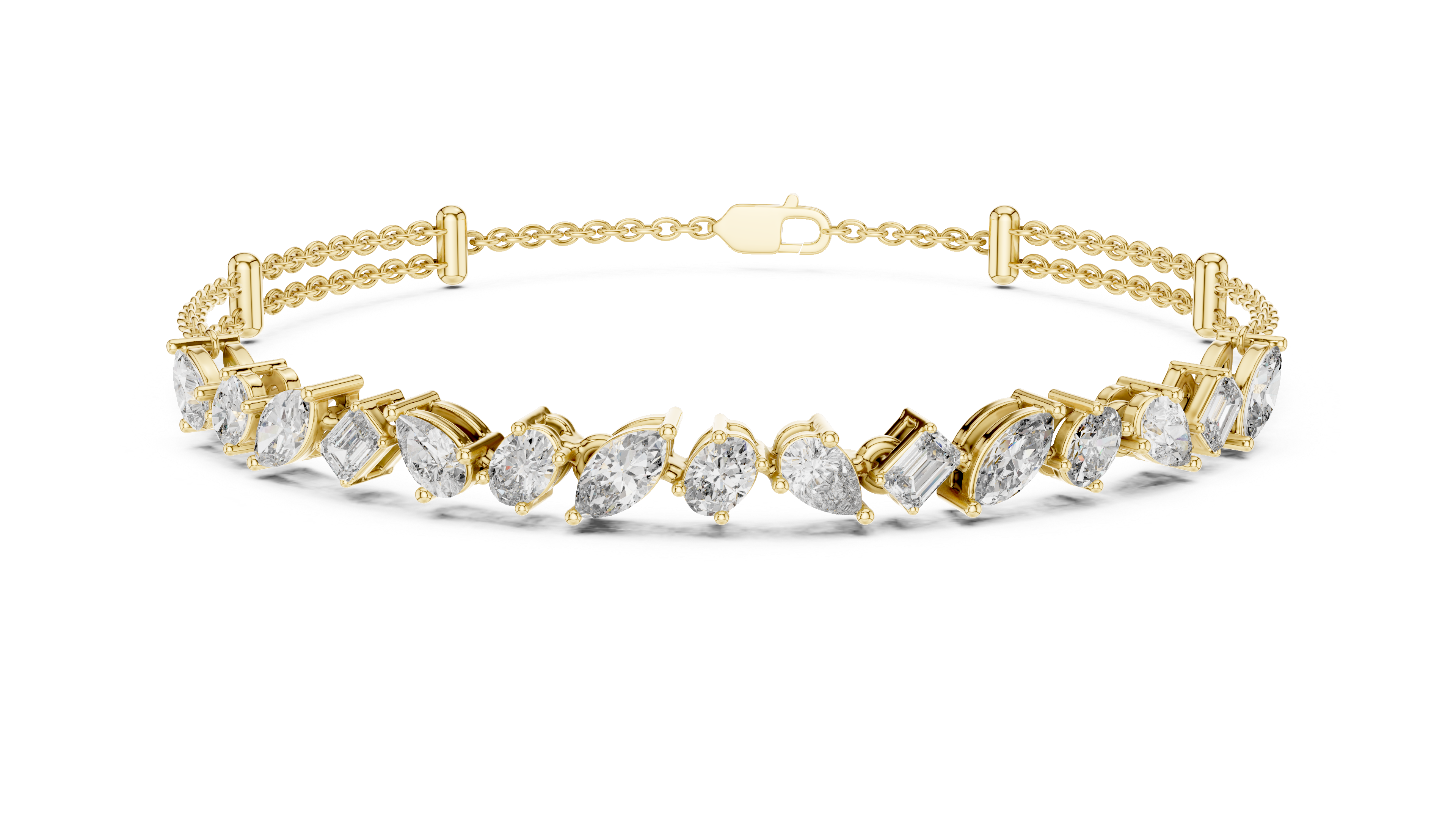 Contemporary Diamond Chain Bracelet | 14K & 18K Gold | IGI Certified Lab-Grown Diamonds