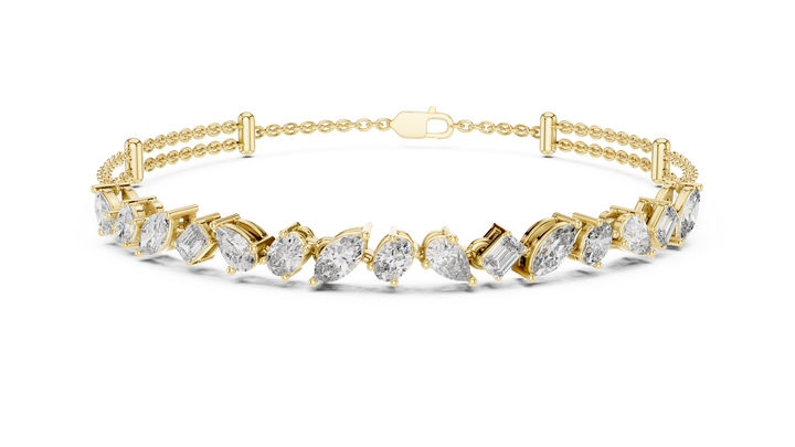 Contemporary Diamond Chain Bracelet | 14K & 18K Gold | IGI Certified Lab-Grown Diamonds
