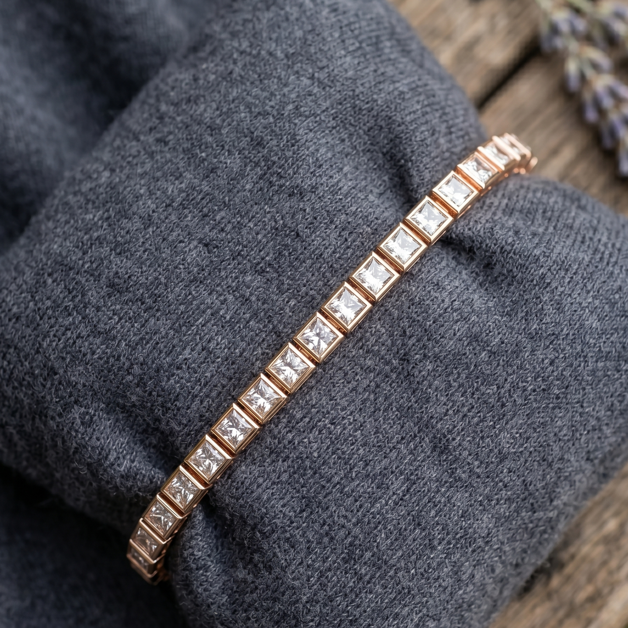 11.20 CTW Princess-Cut Diamond Tennis Bracelet for Men