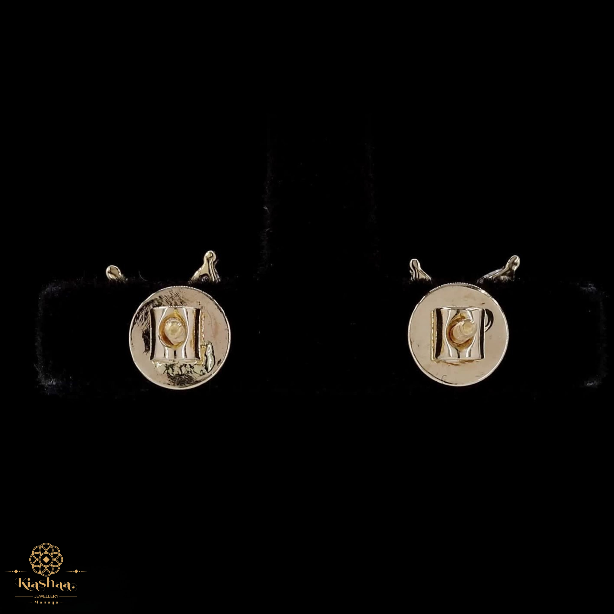 Two-Marquise Diamond Leaf Stud Earrings in 9K, 14K & 18K Gold