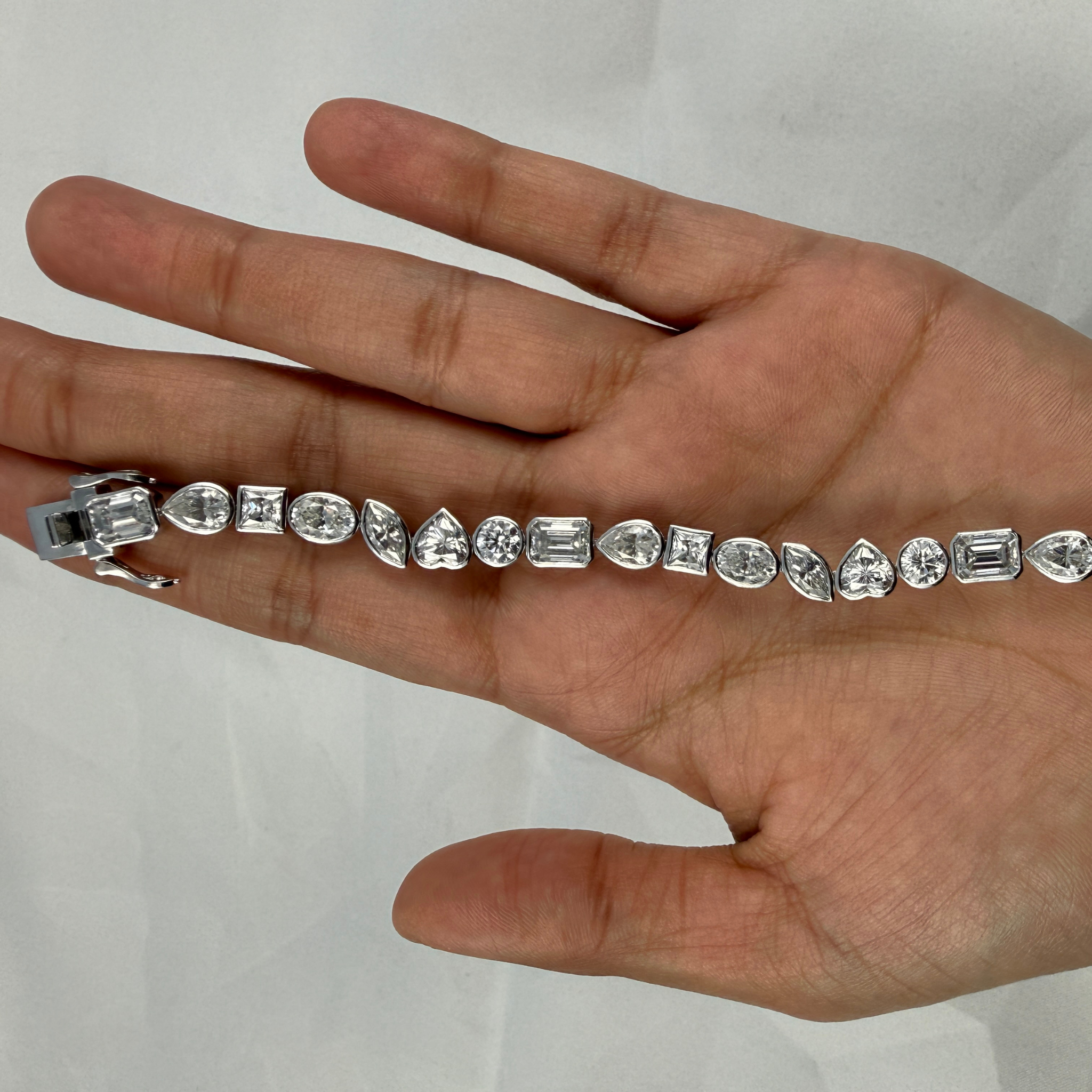 Multi-Shape Diamond Tennis Bracelet in 9K, 14K & 18K Gold