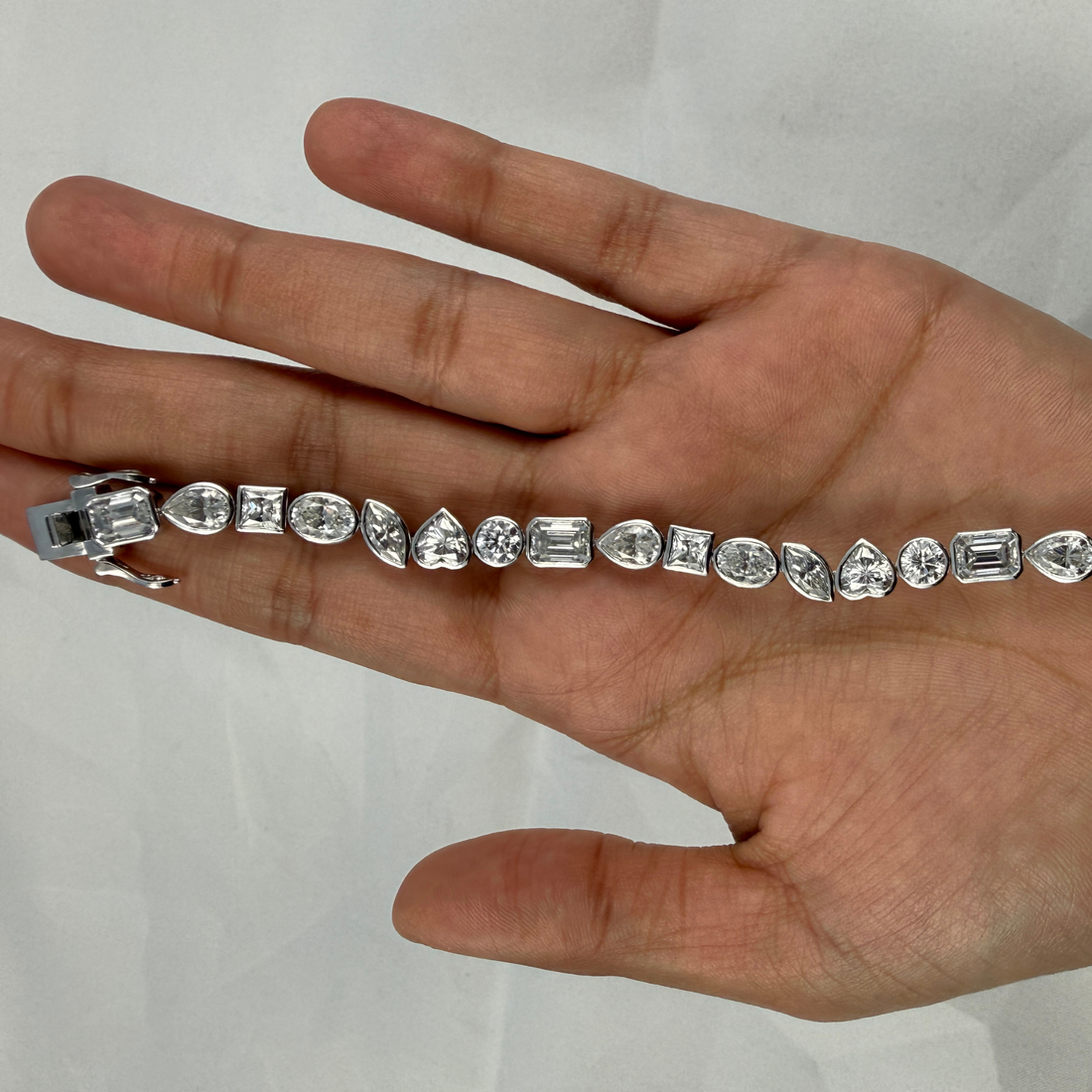 Multi-Shape Diamond Tennis Bracelet in 9K, 14K & 18K Gold