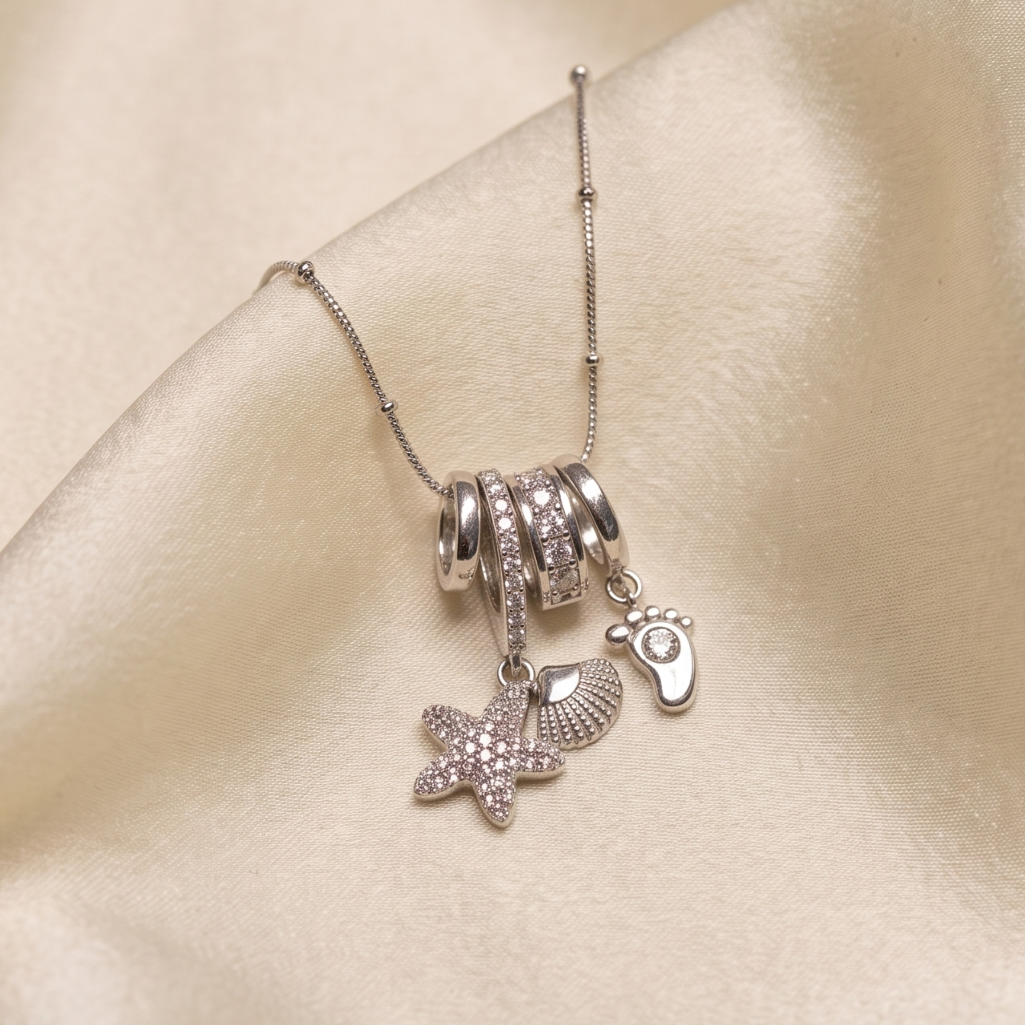 Ocean Whimsy Diamond Charm Necklace in 14K & 18K Gold