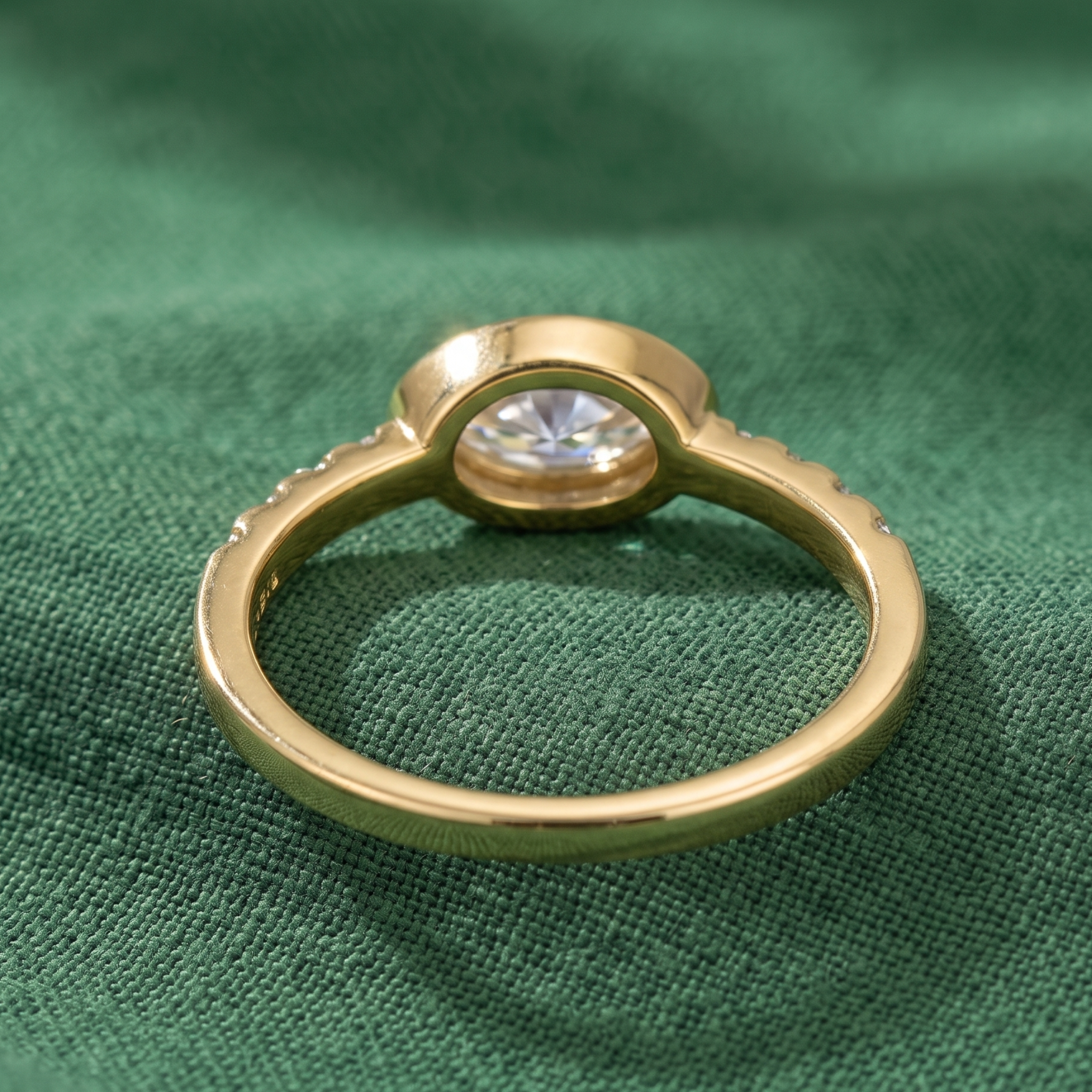 Nine diamond ring with marquise center and round brilliant side stones