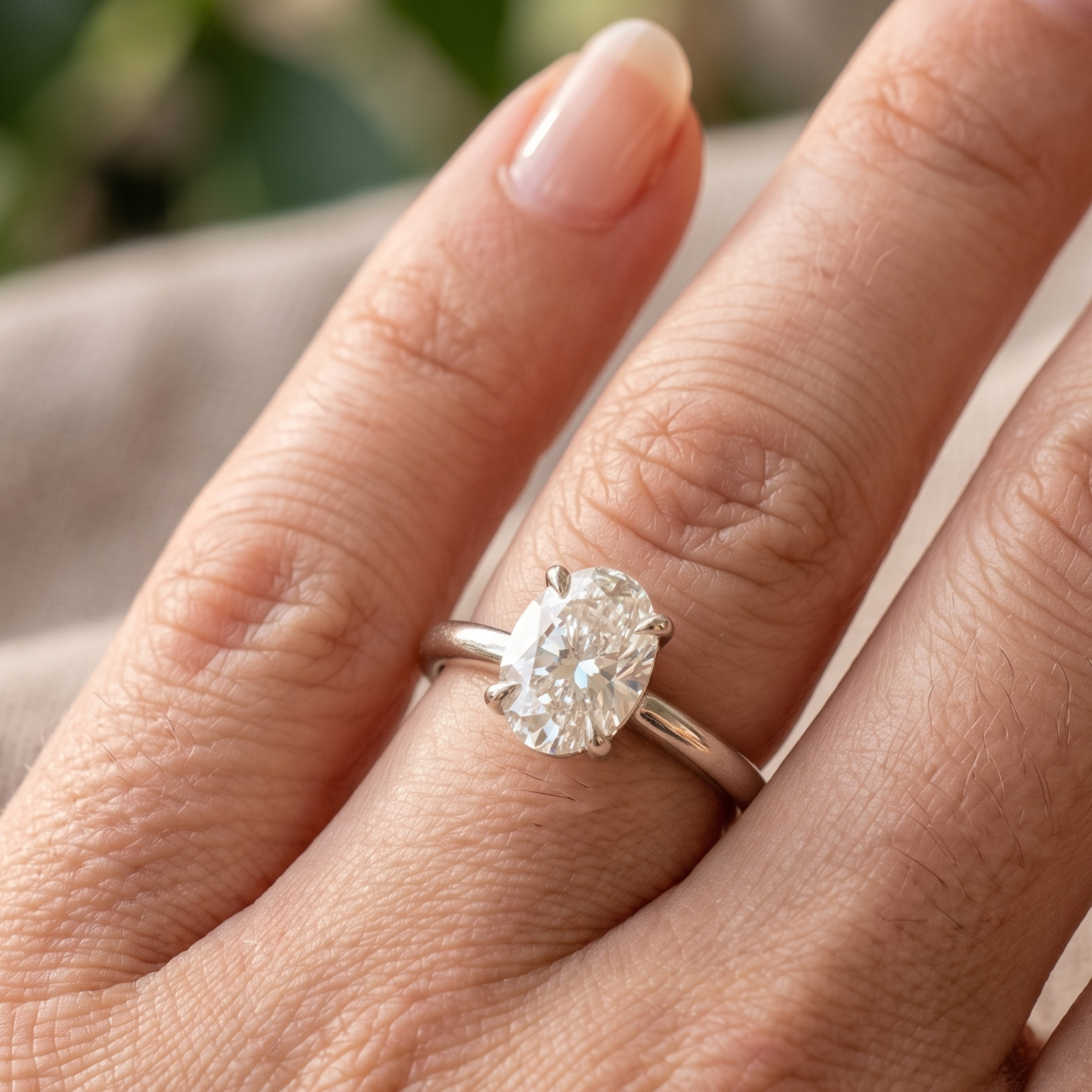 Kiashaa Jewellery 0.78 CT oval solitaire diamond ring in polished yellow gold.