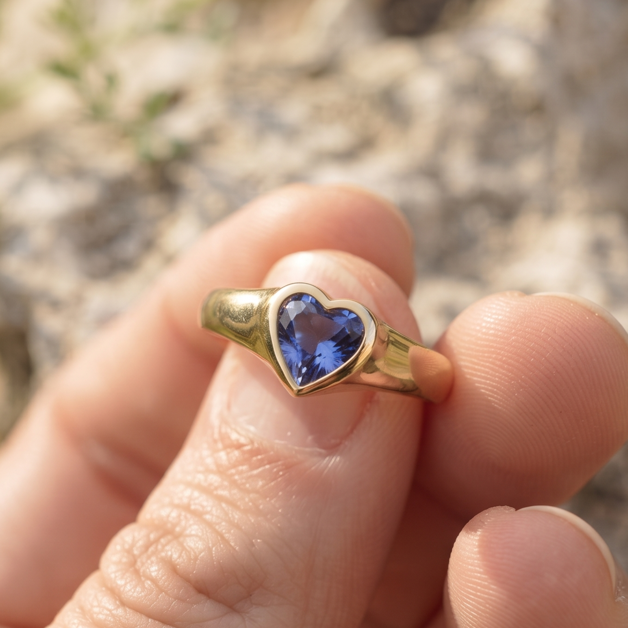 1.50 CT Heart-Cut Diamond Bezel Signet Ring in 14K & 18K Gold