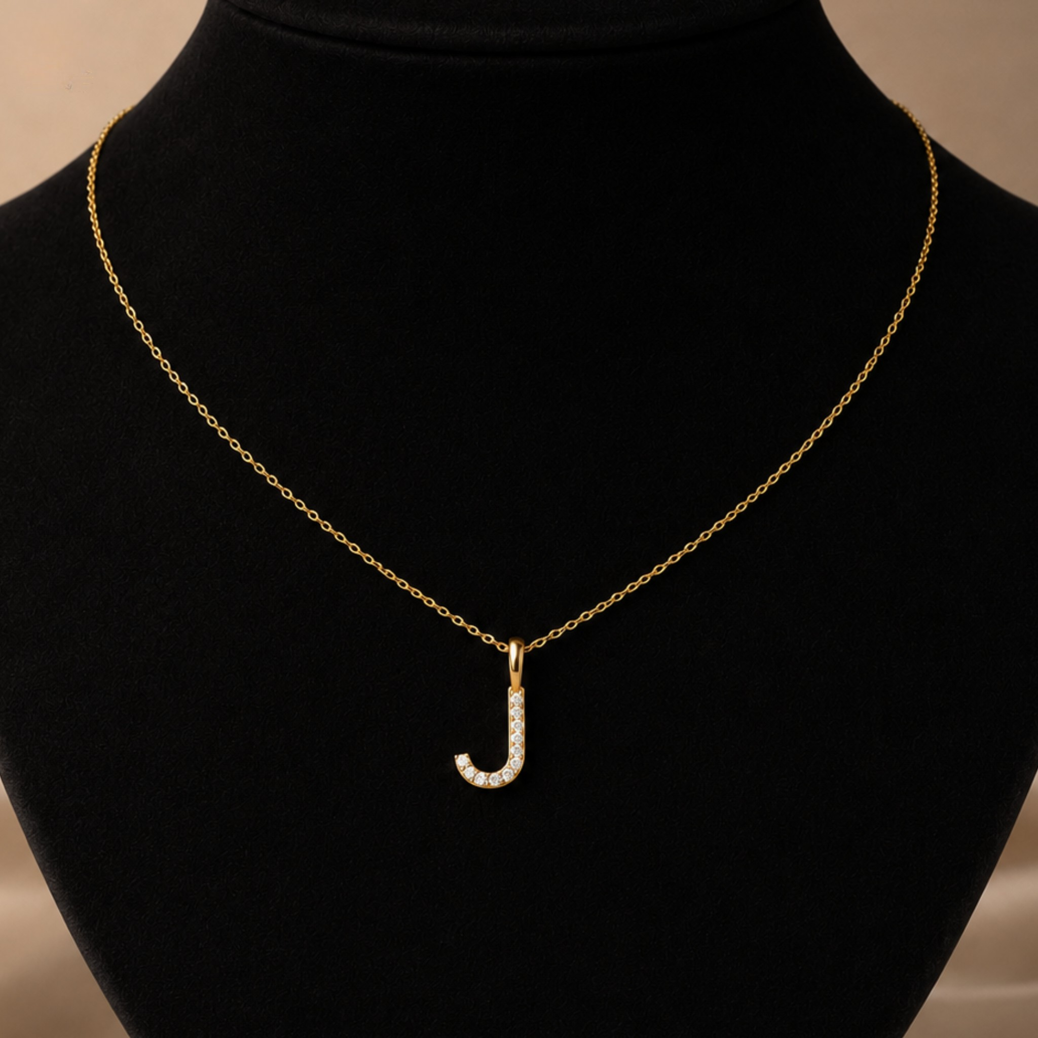 0.11 CTW Diamond Initial J Pendant Necklace in 9K, 14K & 18K Gold