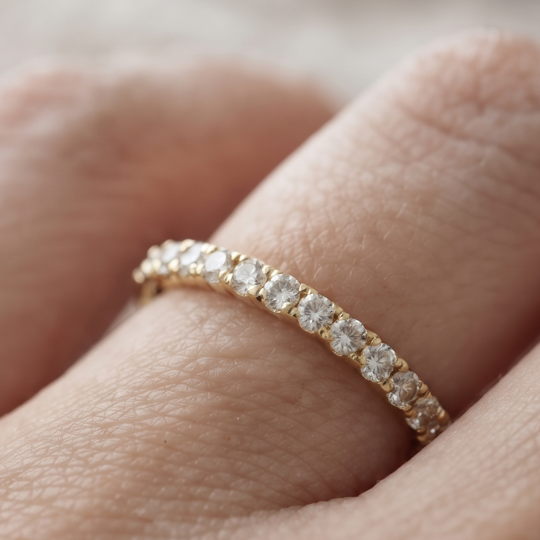 0.77 CTW Round Diamond Half-Eternity Wedding Band in 14K & 18K Gold