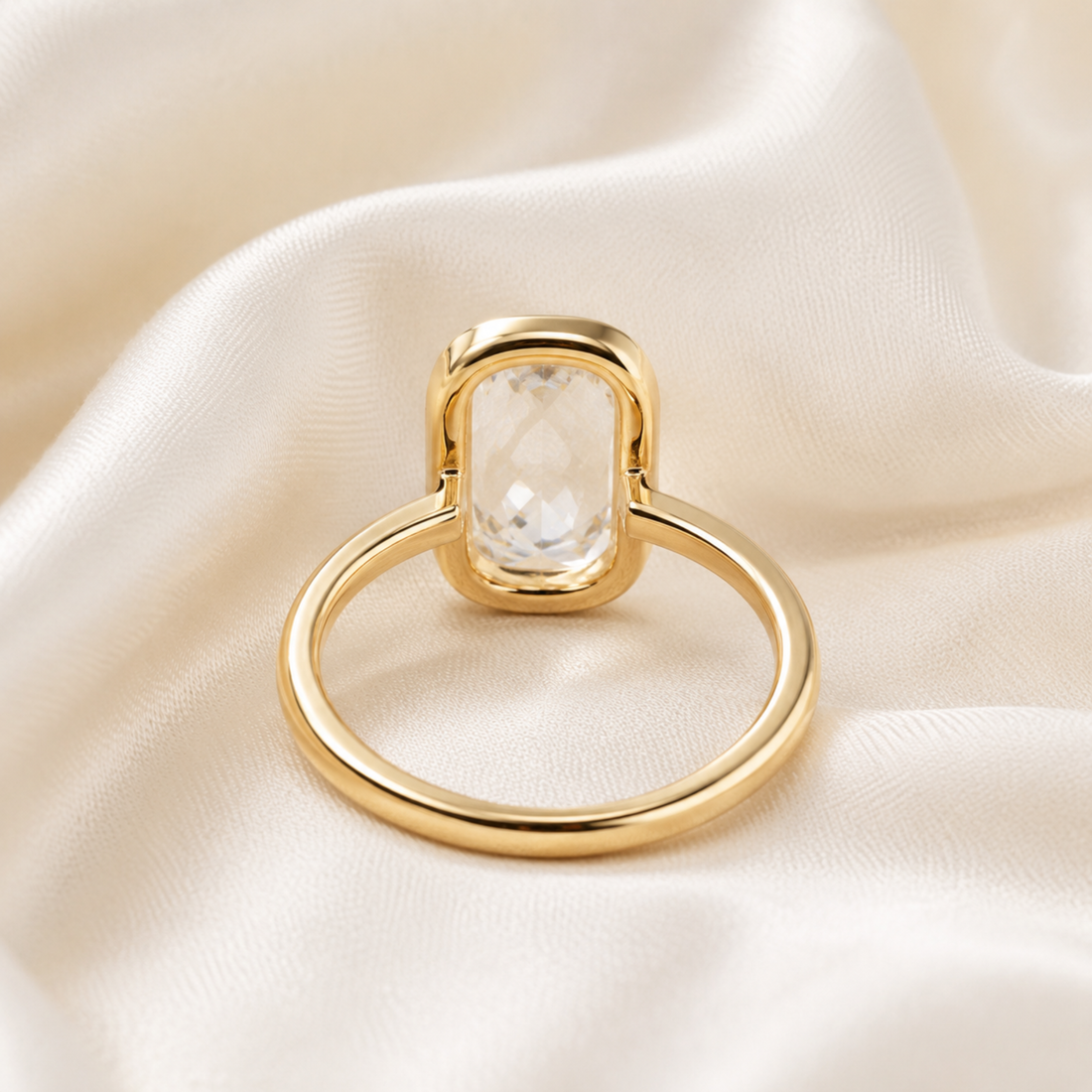 3.85 carat oval diamond solitaire ring in 9K 14K and 18K gold