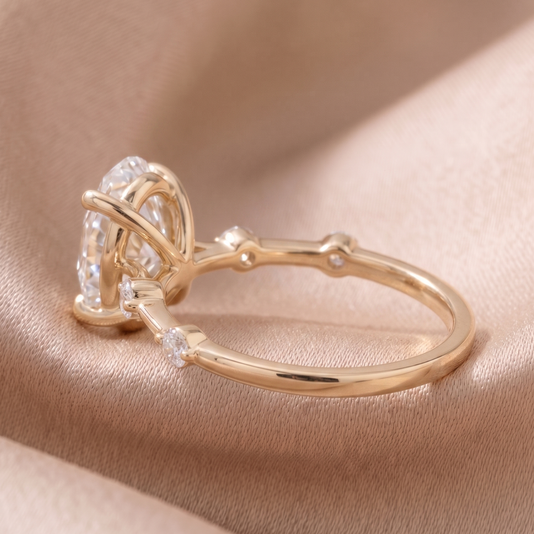 Made-to-order oval diamond bridal engagement ring for women