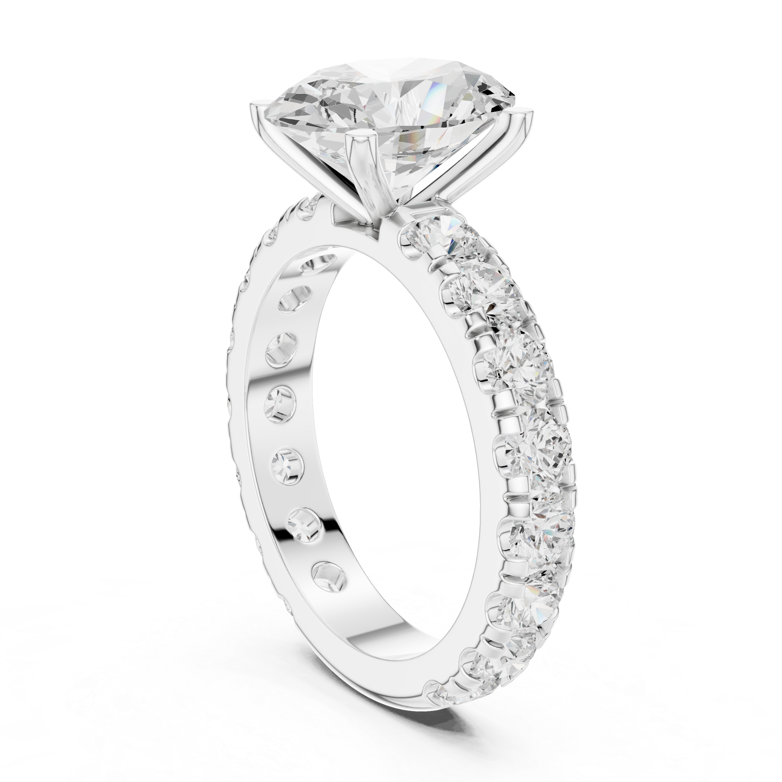 Solitaire Engagement Ring with Full Eternity Band | 14K & 18K Rose Gold | Kiashaa Jewellery