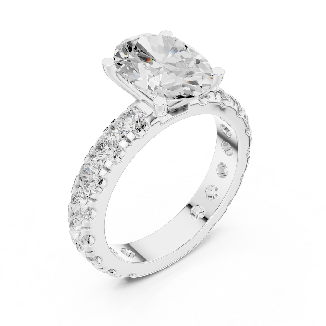 Solitaire Engagement Ring with Full Eternity Band | 14K & 18K Rose Gold | Kiashaa Jewellery