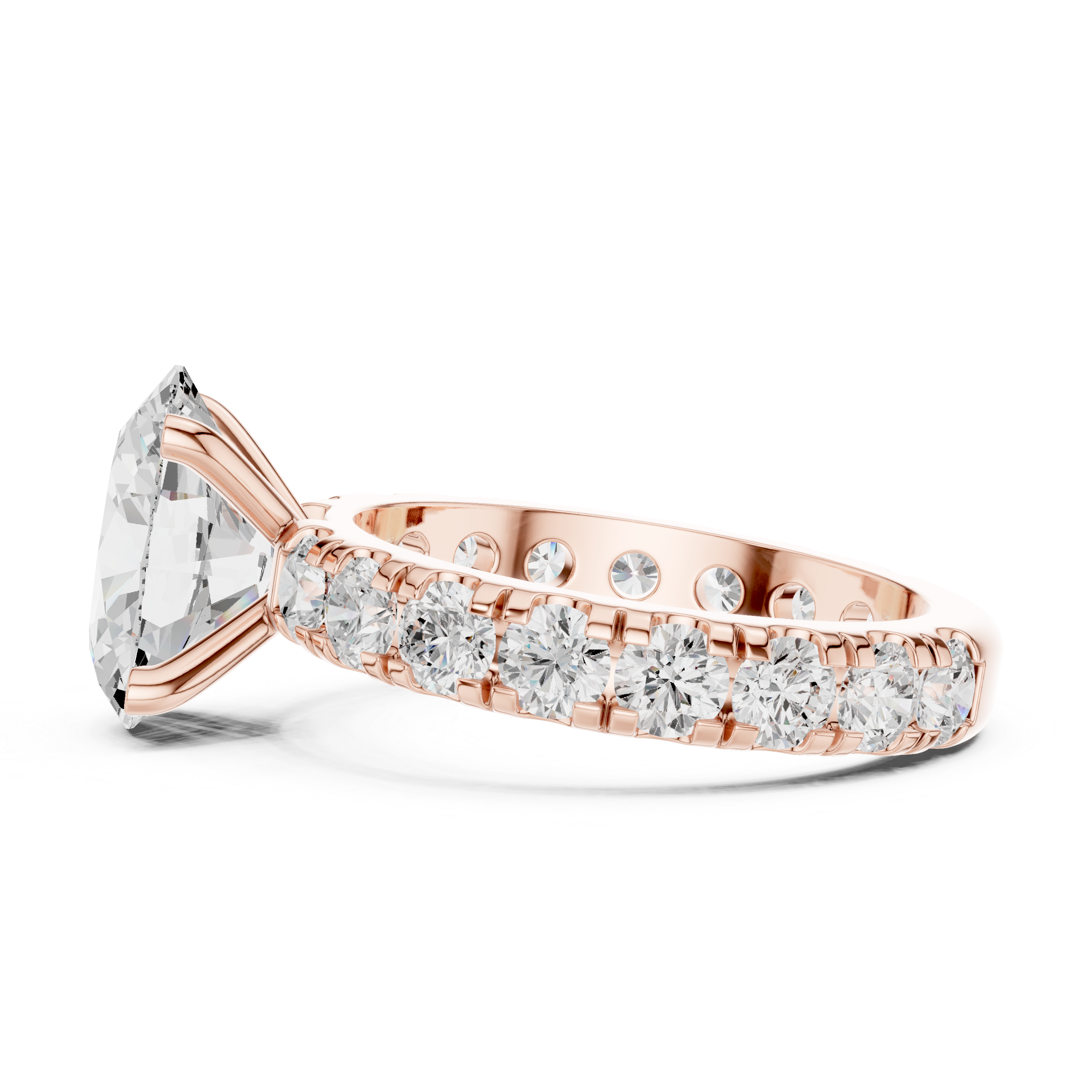 Solitaire Engagement Ring with Full Eternity Band | 14K & 18K Rose Gold | Kiashaa Jewellery