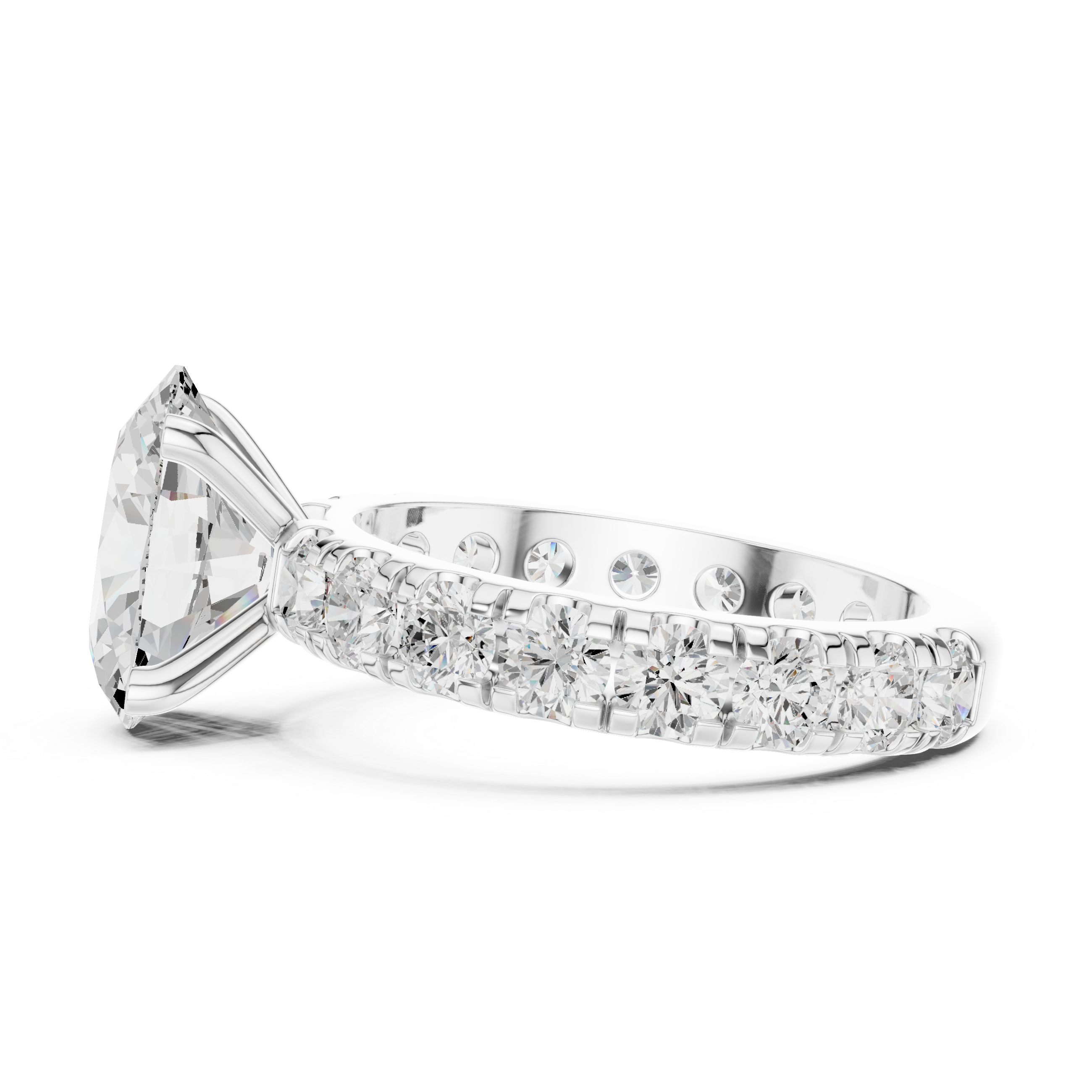 Solitaire Engagement Ring with Full Eternity Band | 14K & 18K Rose Gold | Kiashaa Jewellery