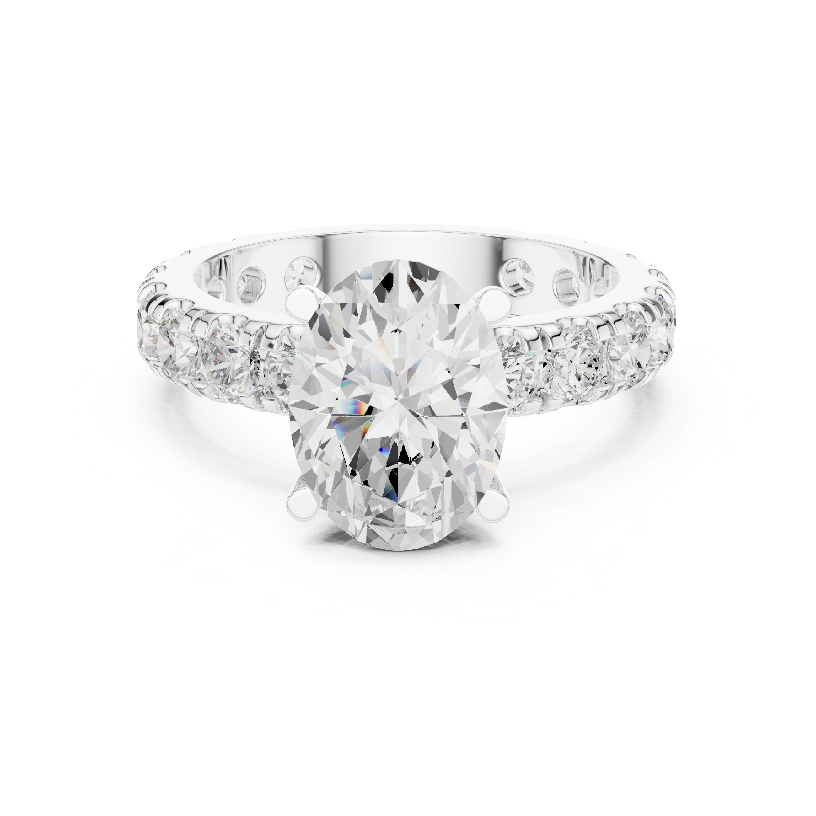 Solitaire Engagement Ring with Full Eternity Band | 14K & 18K Rose Gold | Kiashaa Jewellery