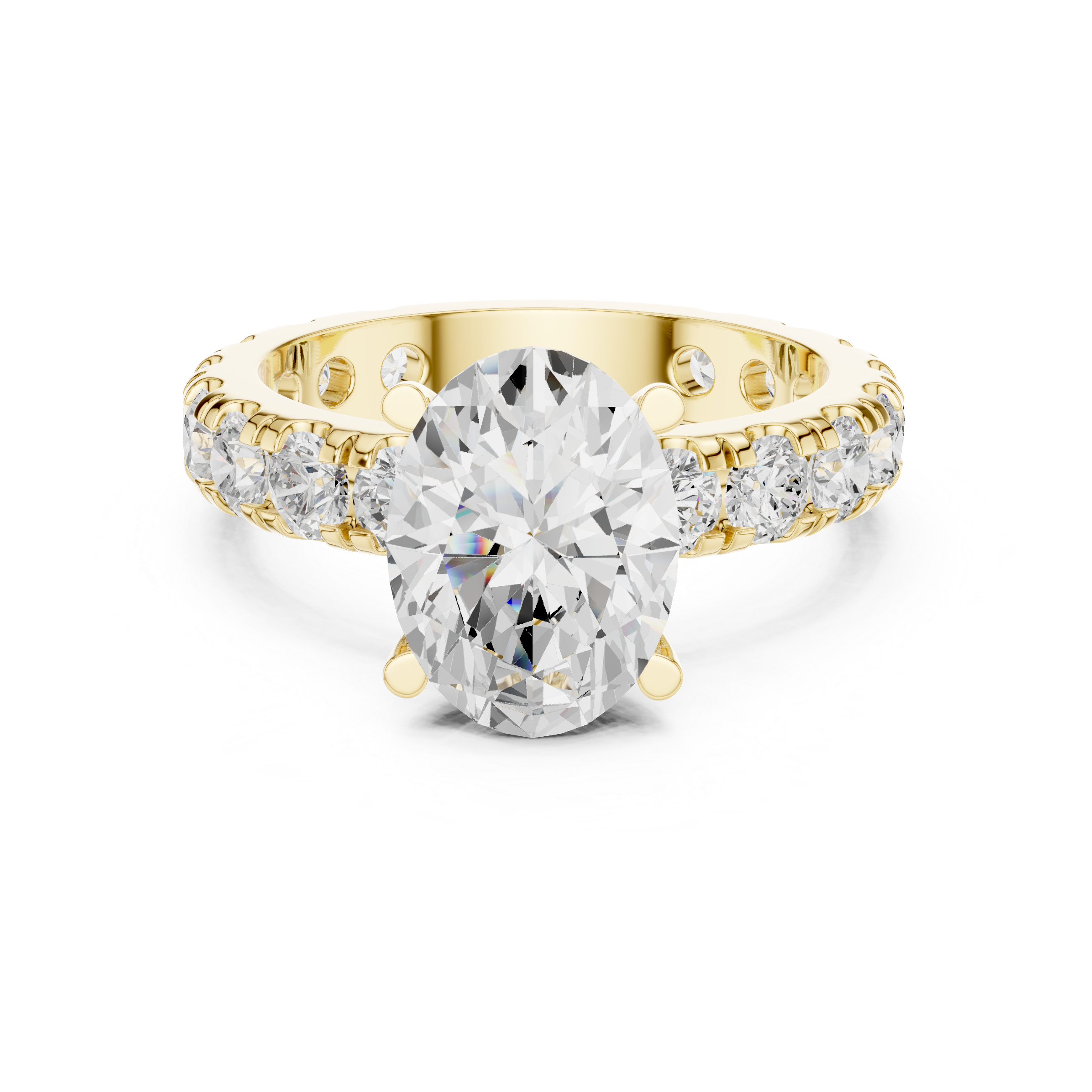 Solitaire Engagement Ring with Full Eternity Band | 14K & 18K Rose Gold | Kiashaa Jewellery