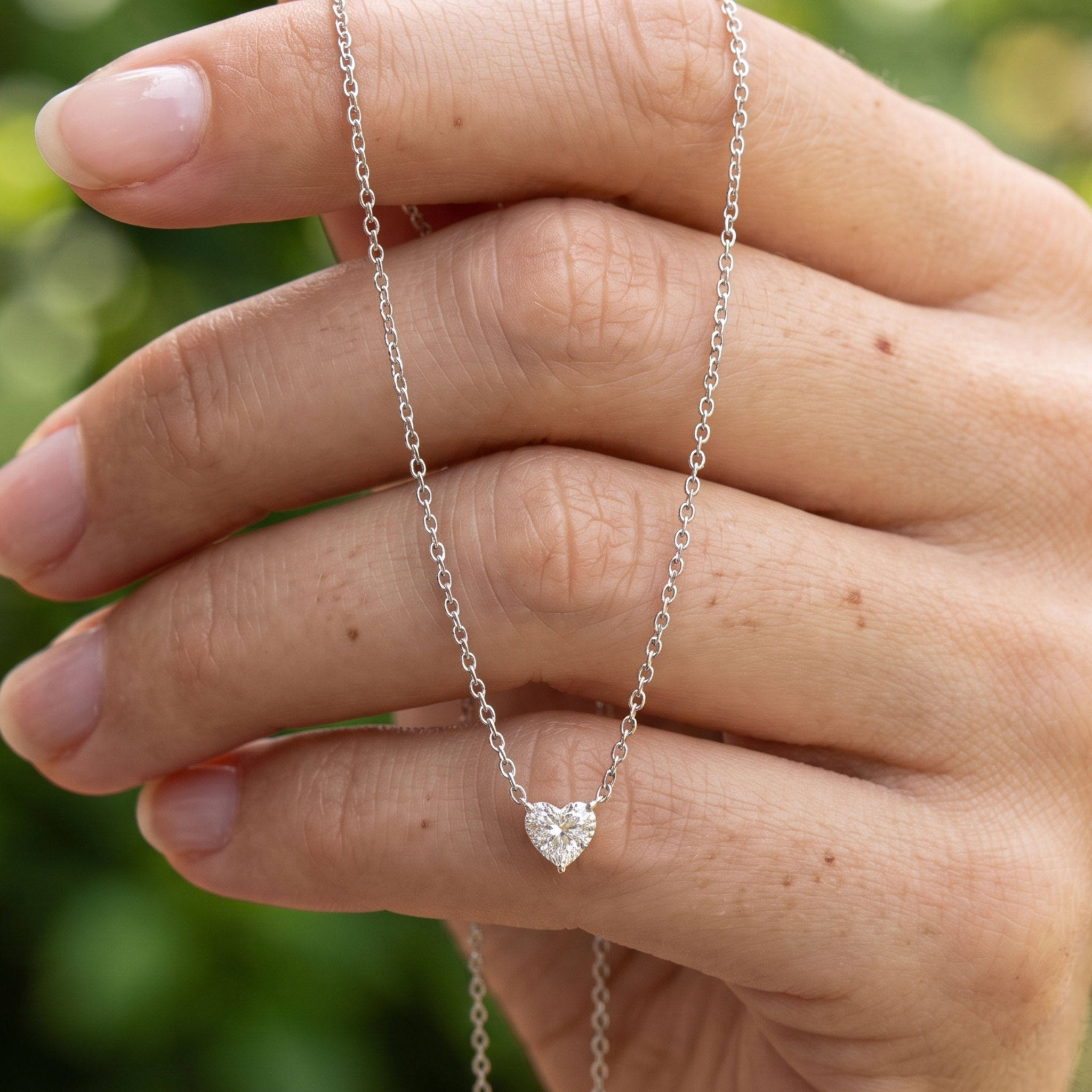Kiashaa Jewellery 1.67 CT heart diamond solitaire necklace in polished yellow gold.
