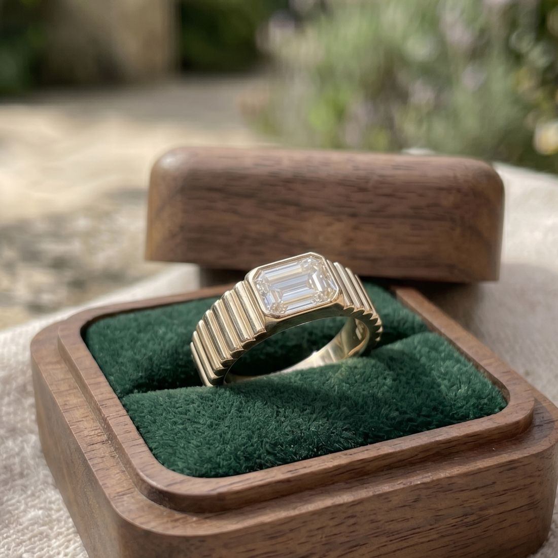Imperial Ridge 0.75 CT Emerald Cut Diamond Men’s Ring in 9K, 14K & 18K Gold