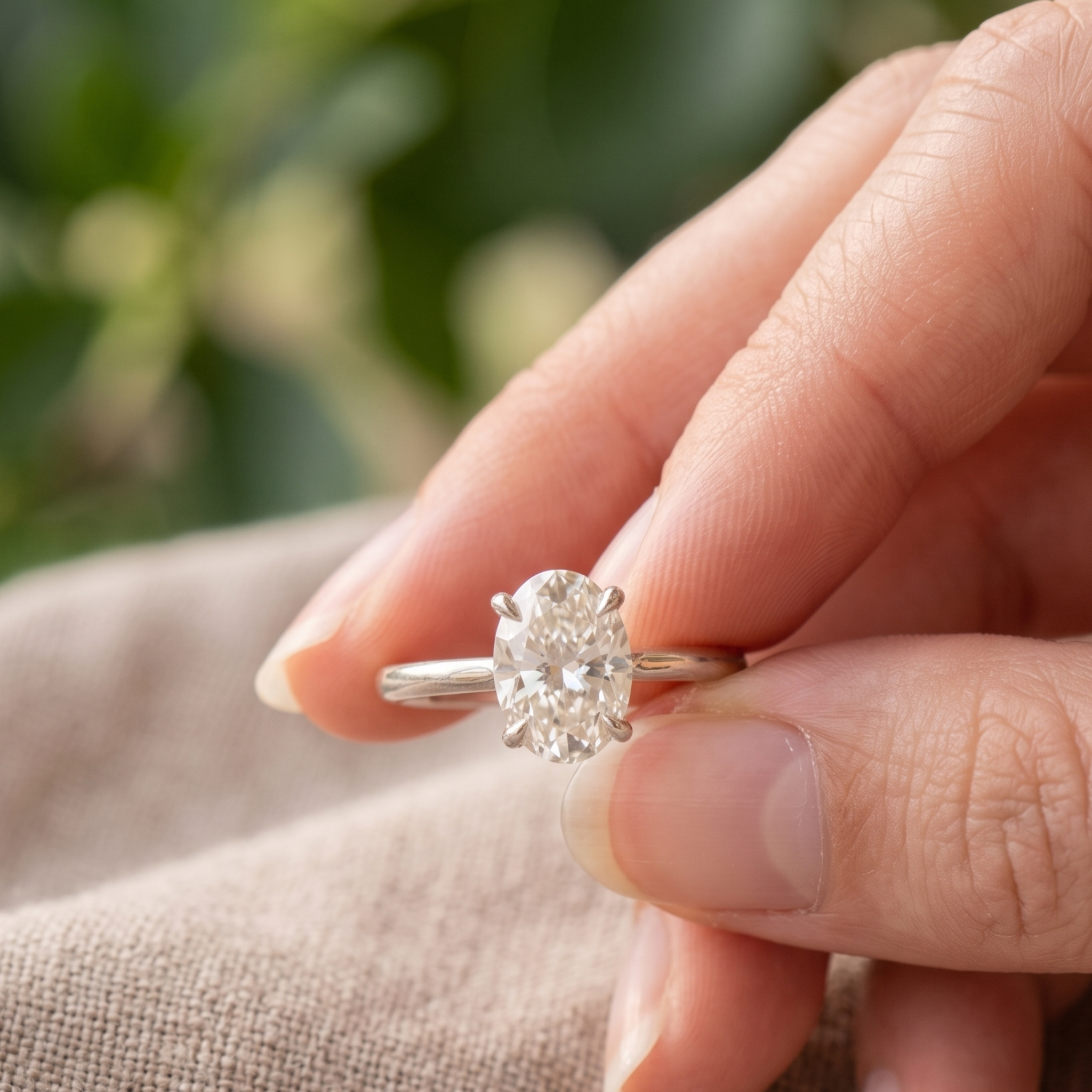 Kiashaa Jewellery 0.78 CT oval solitaire diamond ring in polished yellow gold.