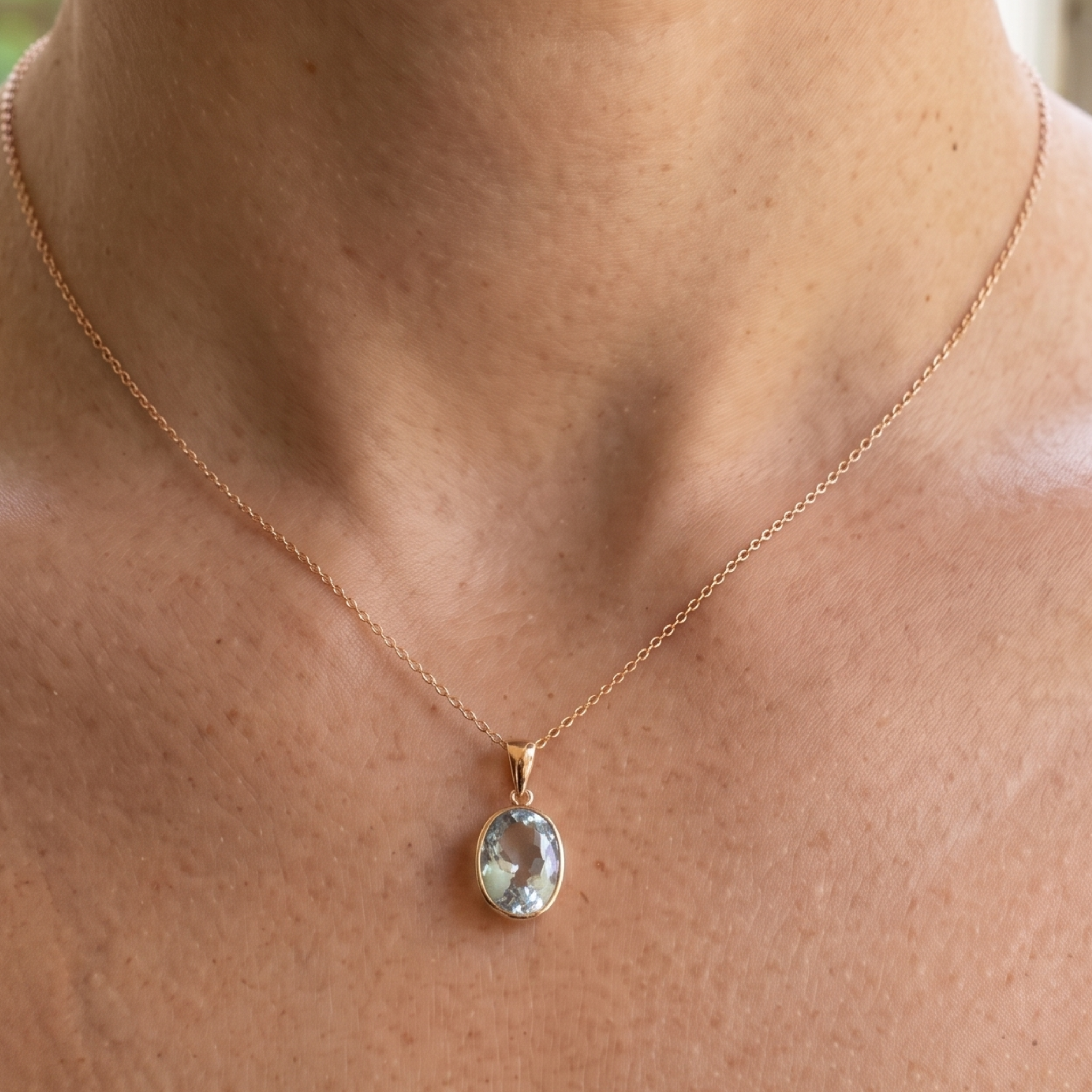 Aurelia 3.47 CT oval solitaire pendant necklace by Kiashaa Jewellery featuring a 12 × 8 mm oval center stone.
