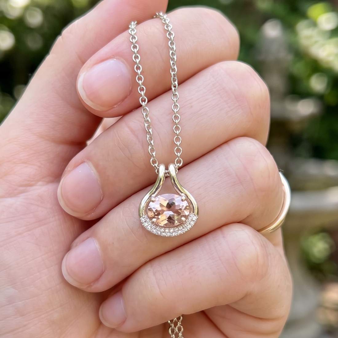 Blush Aura 2.26 CTW Pink Sapphire & Diamond Pendant Necklace