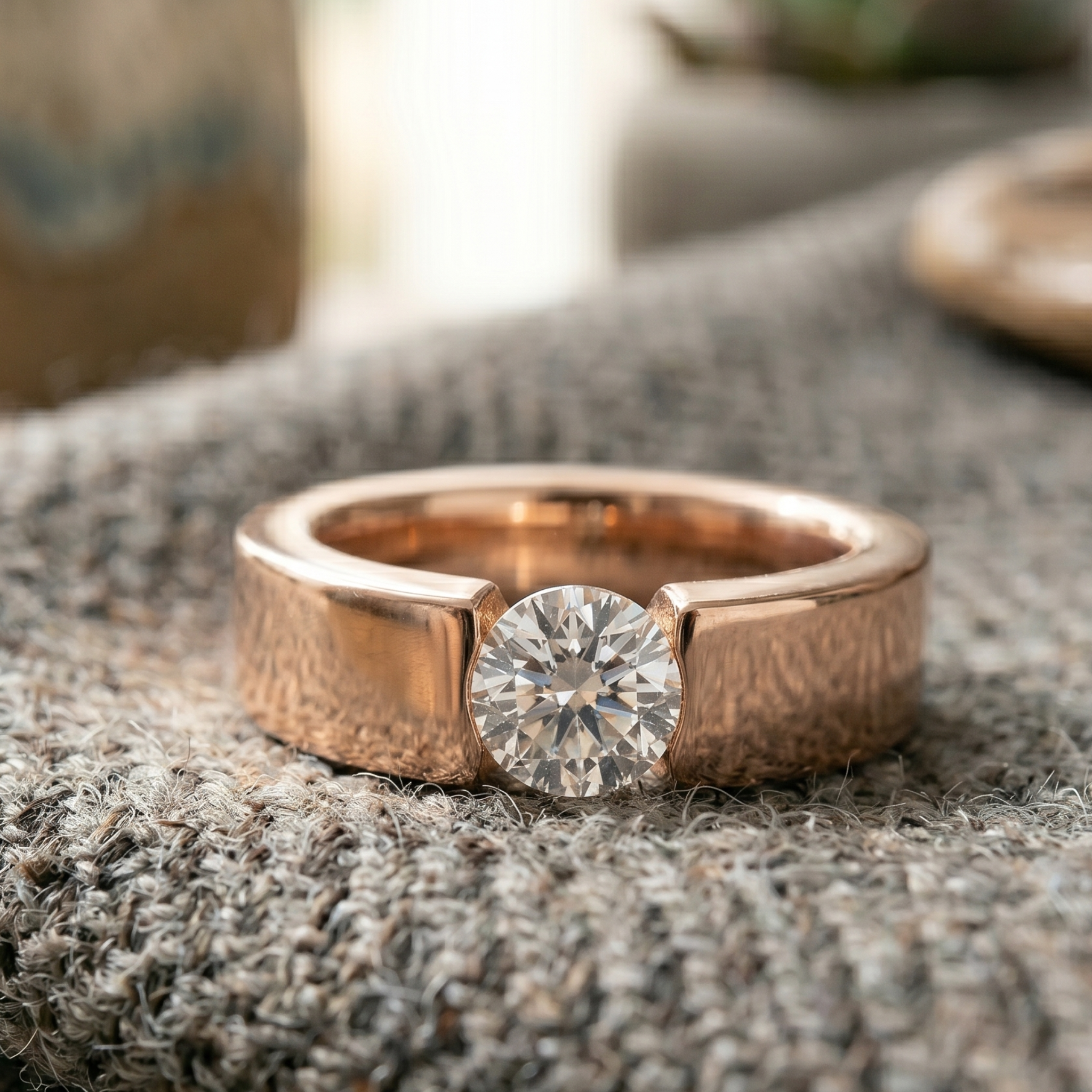 Aurelius 1 CT Round Diamond Men’s Ring in 9K, 14K & 18K Gold