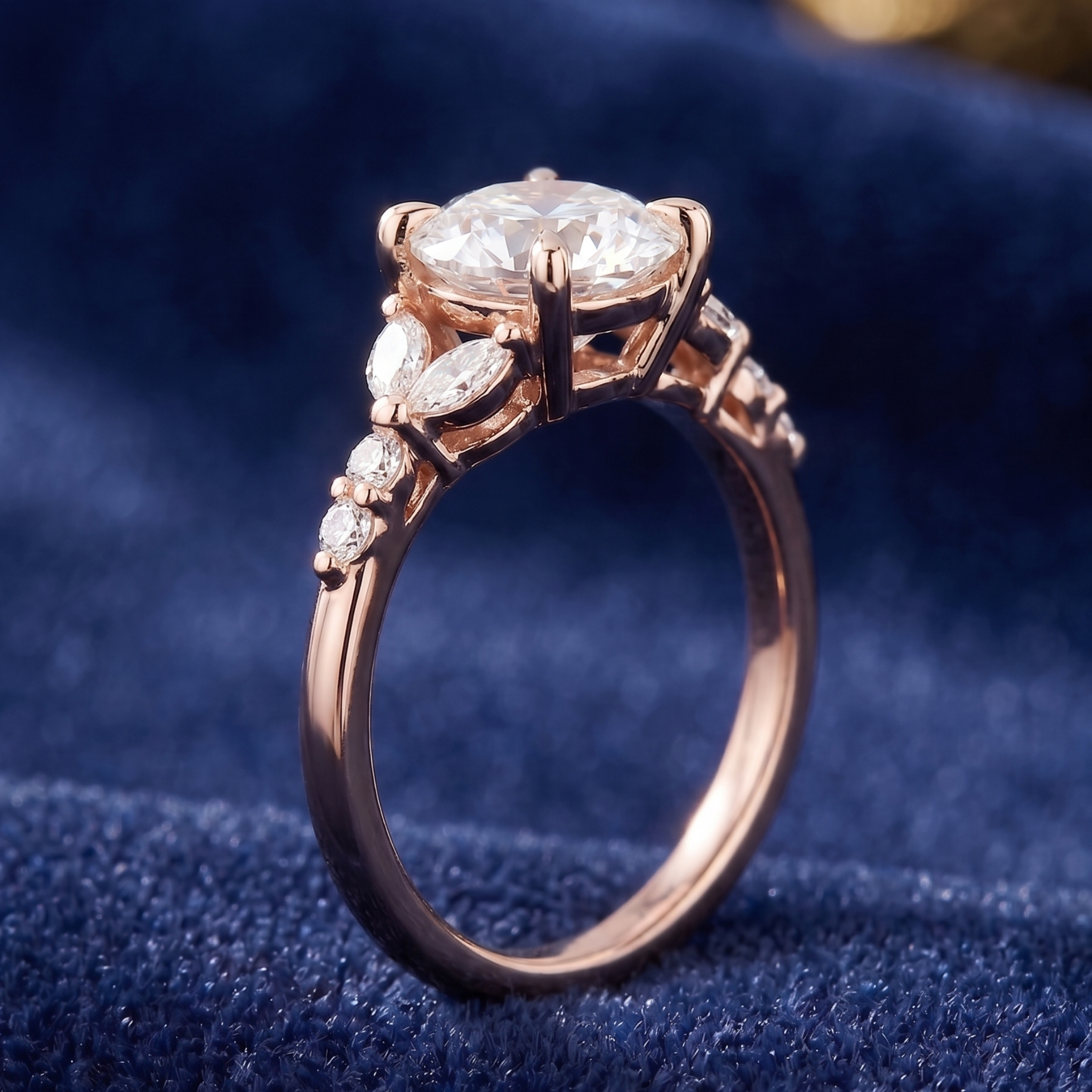 Kiashaa Jewellery 2.02 CT floral diamond engagement ring