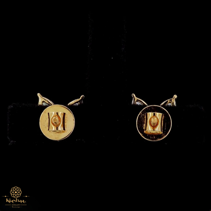 Double Marquise Diamond Leaf Stud Earrings in 9K, 14K & 18K Gold