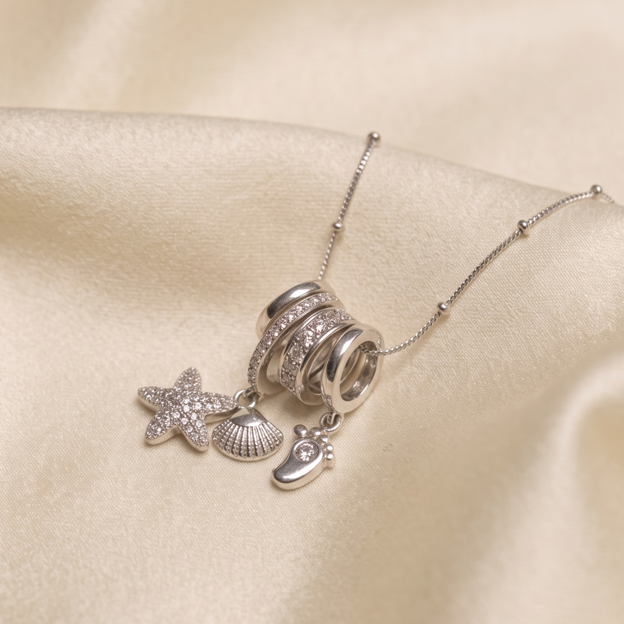 Ocean Whimsy Diamond Charm Necklace in 14K & 18K Gold