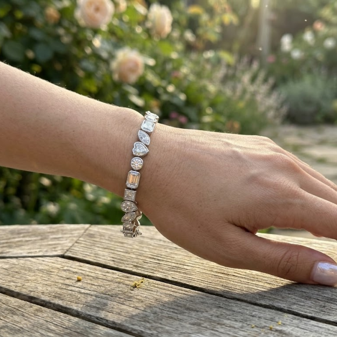 Multi-Shape Diamond Tennis Bracelet in 9K, 14K & 18K Gold