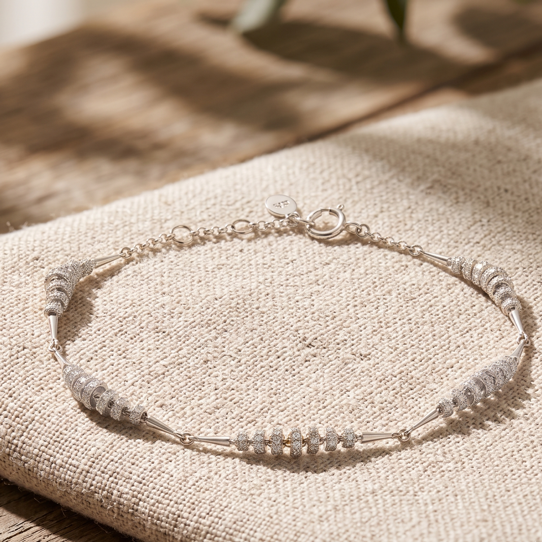 Kiashaa Jewellery 2.55 CTW round diamond station bracelet in polished yellow gold.