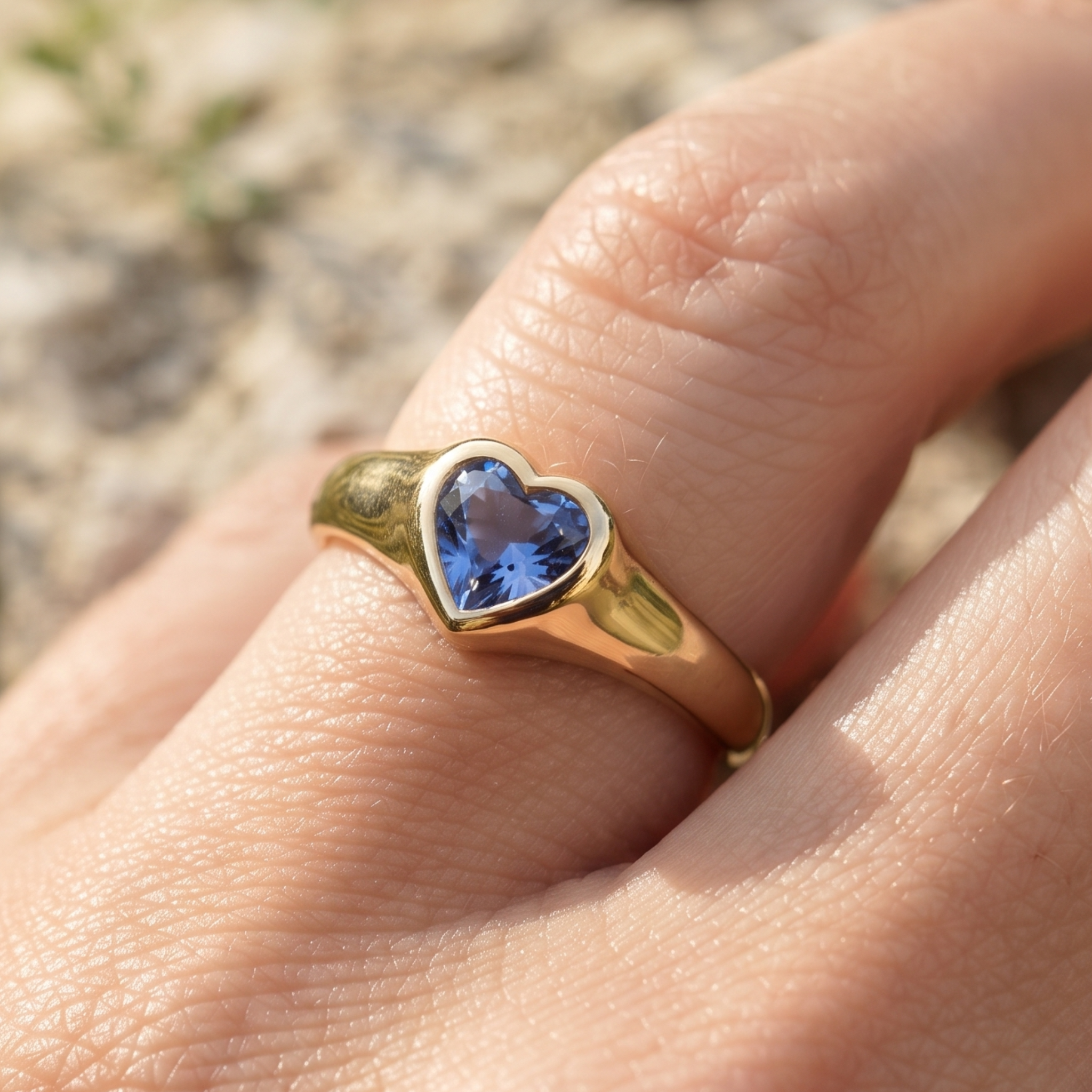 1.50 CT Heart-Cut Diamond Bezel Signet Ring in 14K & 18K Gold