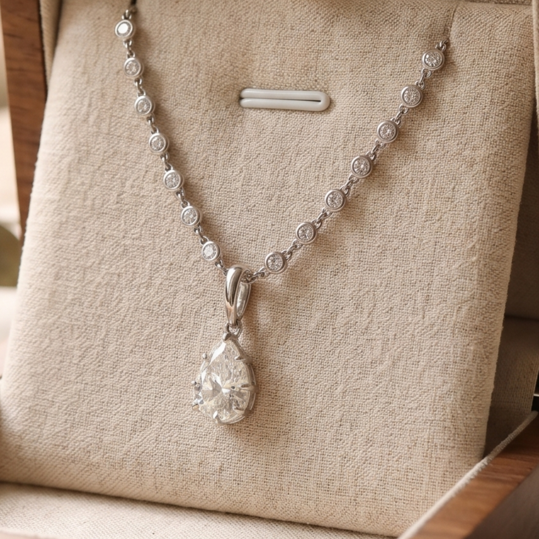 Lumière Pear 3.50 CT Diamond Drop Pendant Necklace