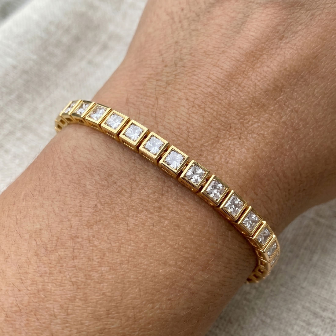 11.20 CTW Princess-Cut Diamond Tennis Bracelet for Men