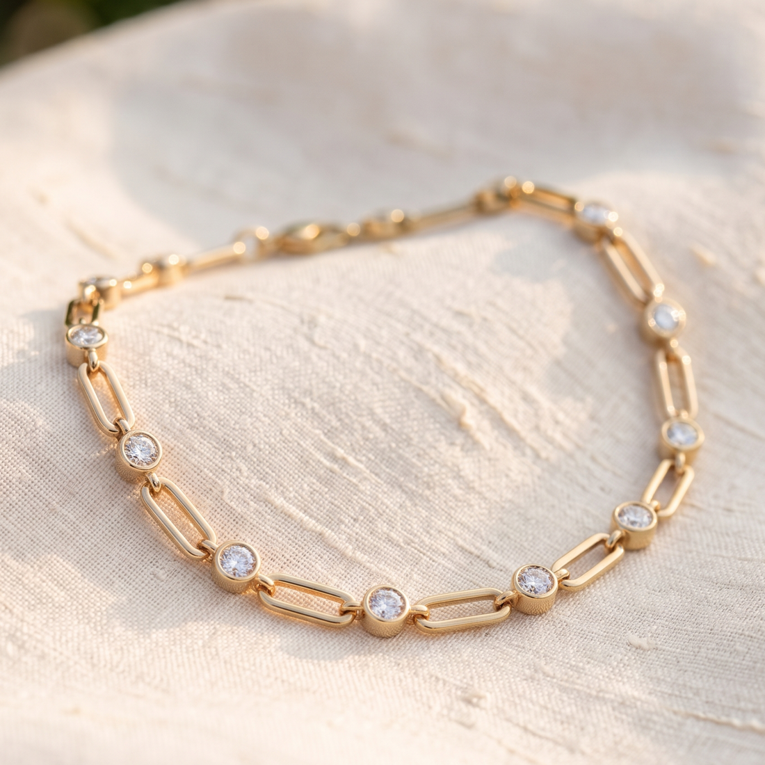 2.34 CTW Round Diamond Paperclip Link Bracelet