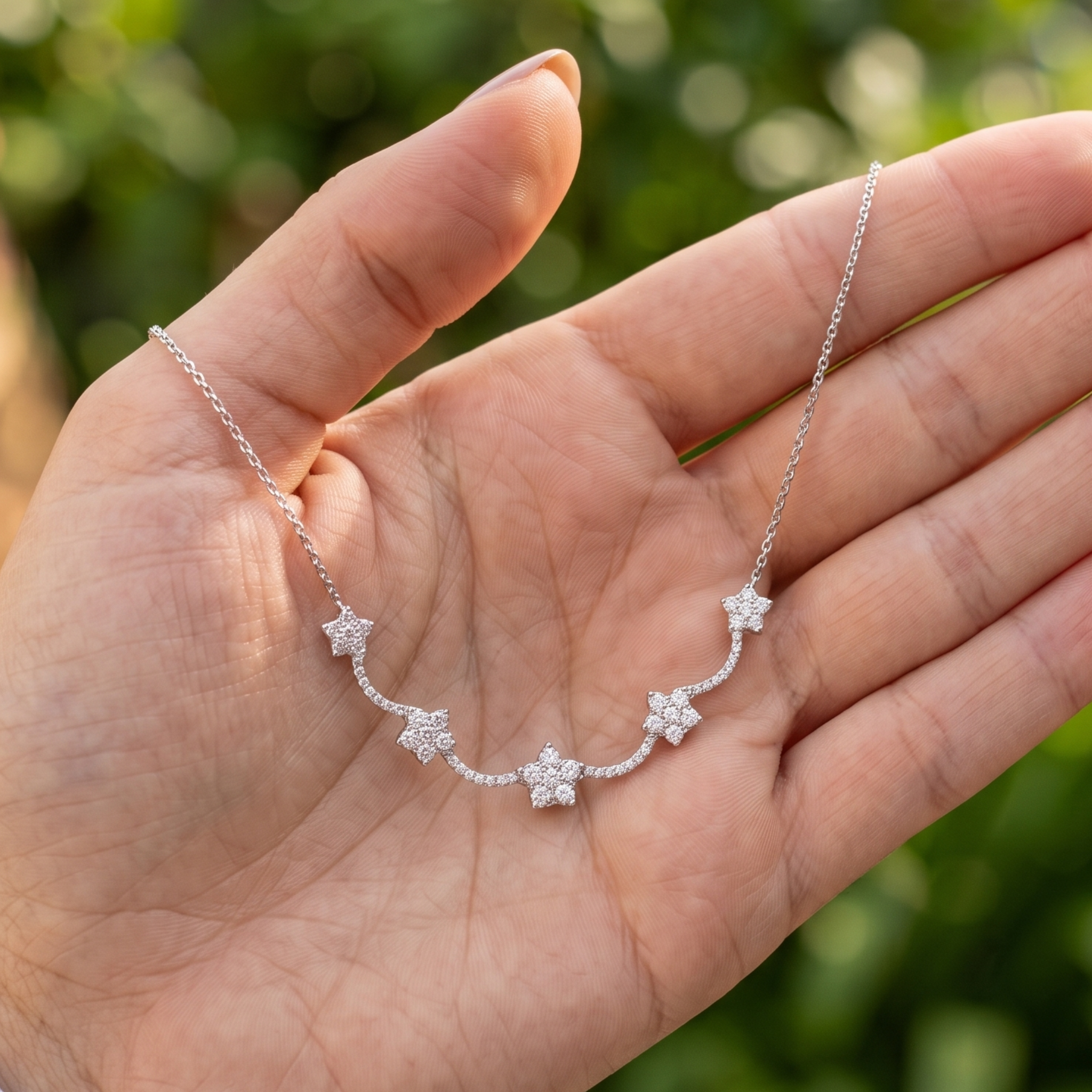 Bloom Grace 1.42 CTW Diamond Flower Necklace in 9K, 14K & 18K Gold
