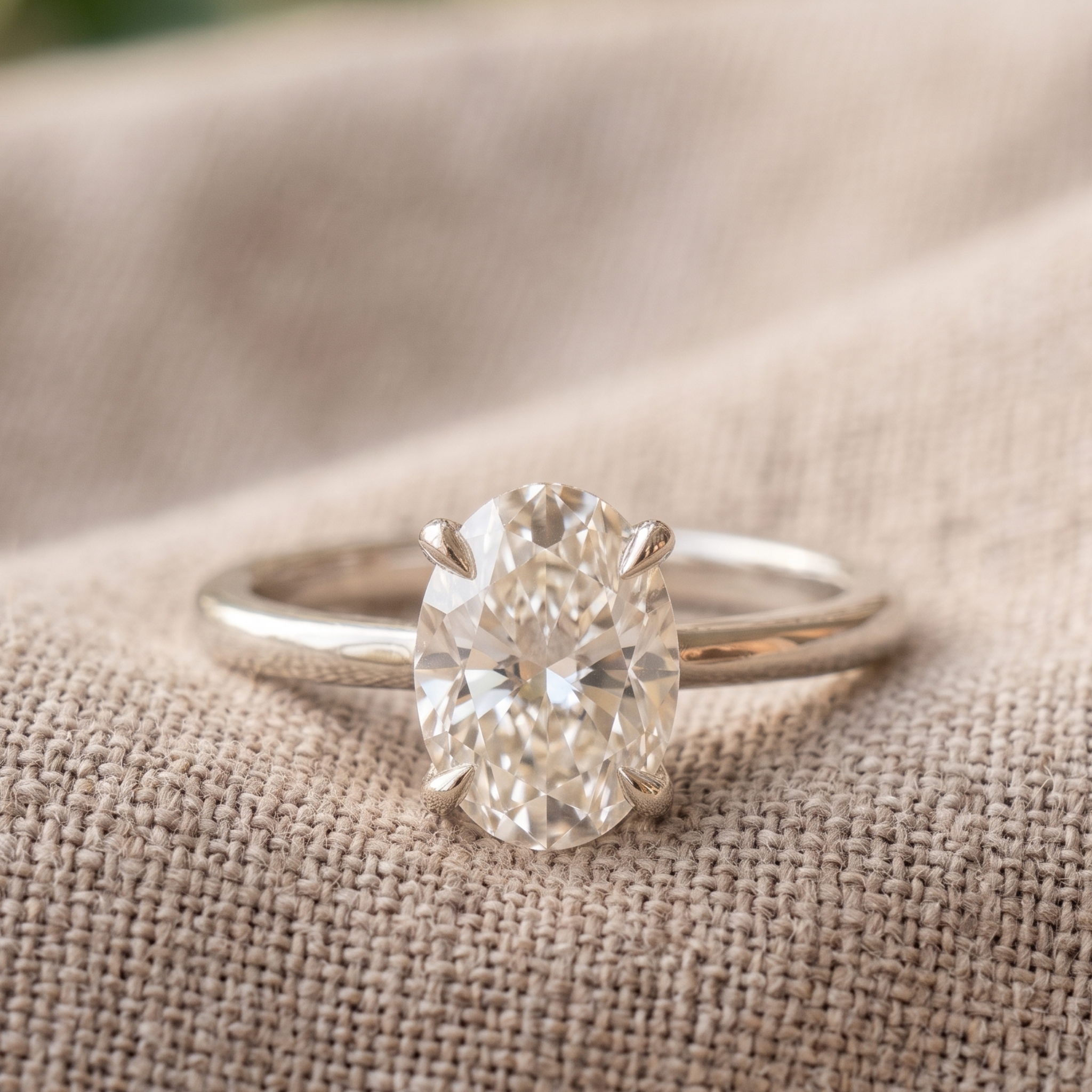 Kiashaa Jewellery 0.78 CT oval solitaire diamond ring in polished yellow gold.