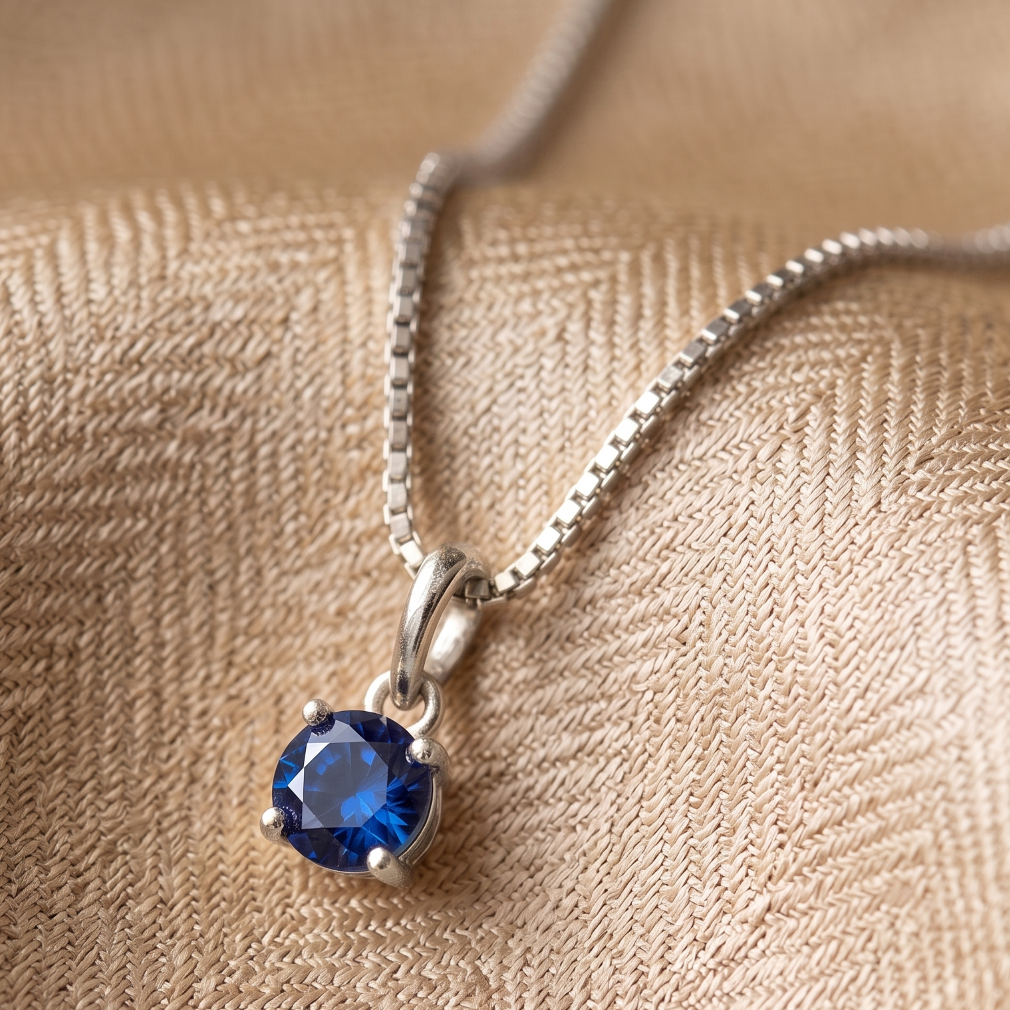 Celestial Blue 0.84 CT Round Solitaire Pendant Necklace in 9K, 14K & 18K Gold
