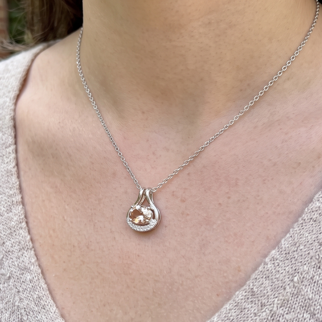 Blush Aura 2.26 CTW Pink Sapphire & Diamond Pendant Necklace