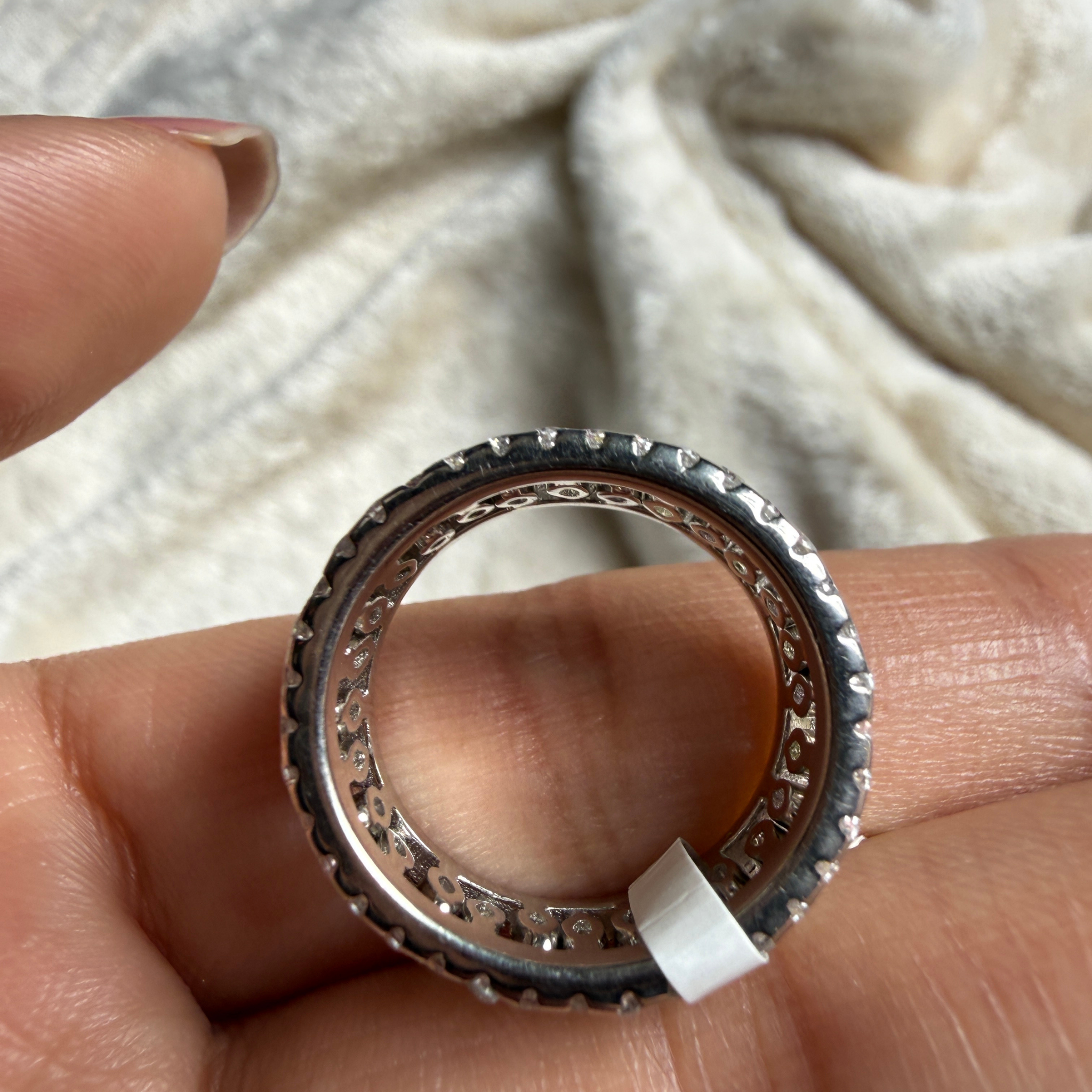Pastel marquise gemstone and lab-grown diamond band ring by Kiashaa Jewellery.