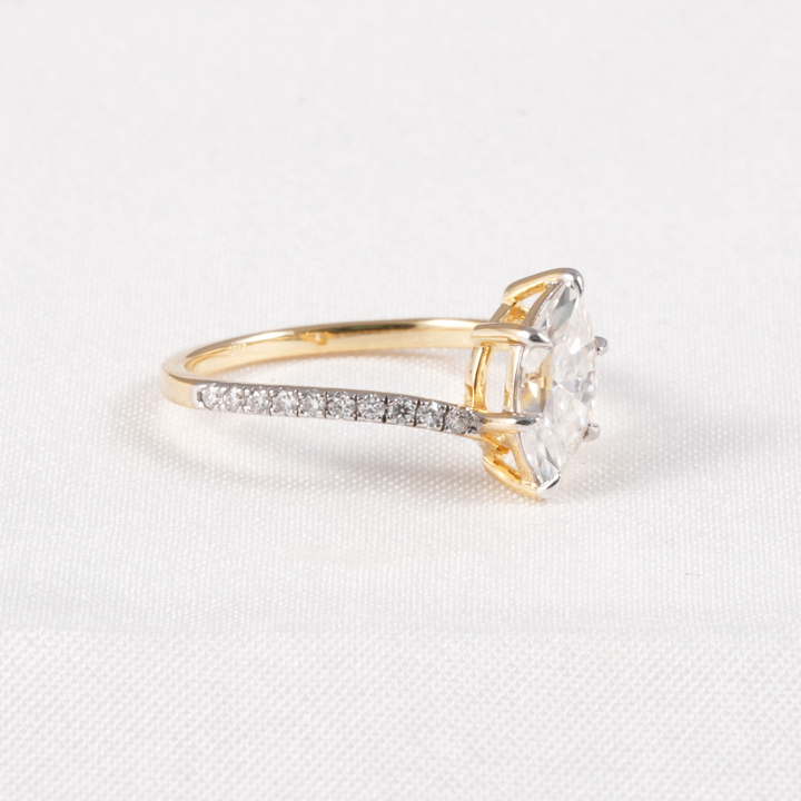 Marquise Diamond Pavé Engagement Ring in 9K, 14K & 18K Gold