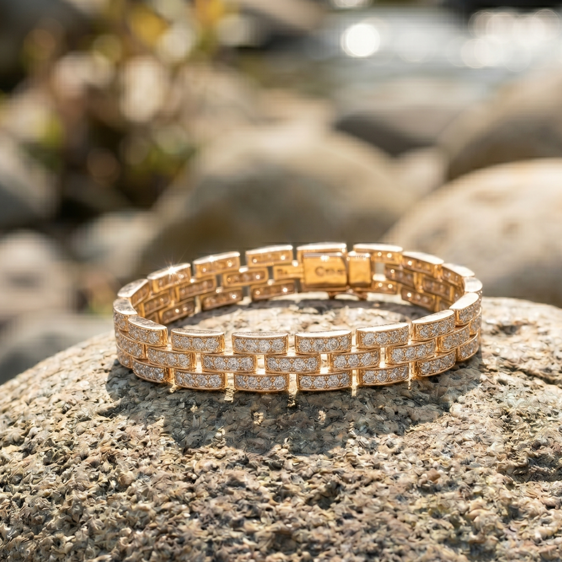 5.51 CTW Round Diamond Wide-Link Men’s Bracelet