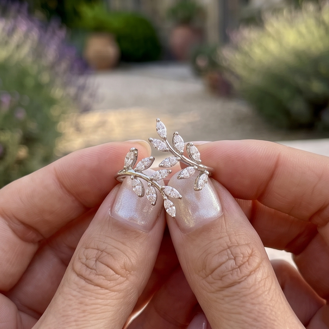 Kiashaa Jewellery 1.12 CTW marquise diamond leaf ring in polished yellow gold.